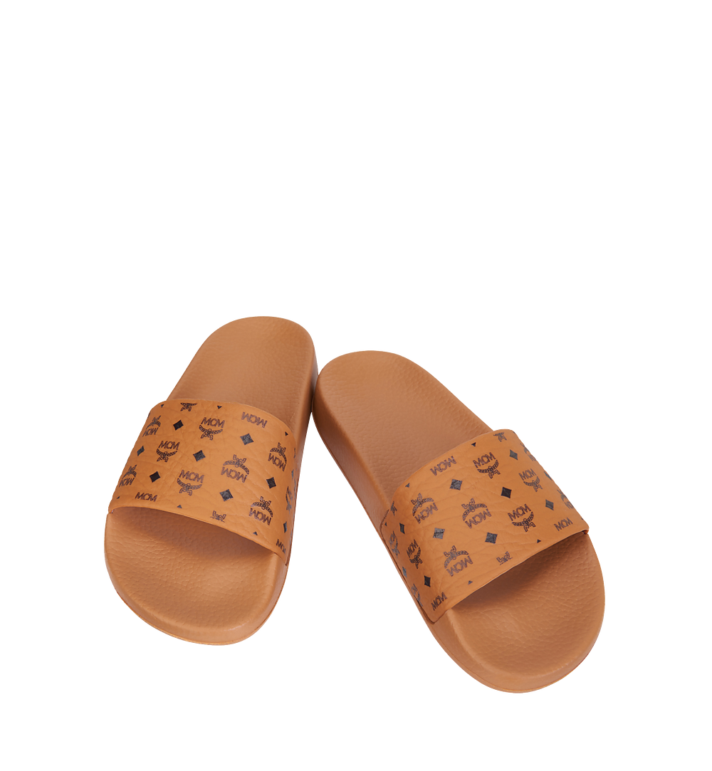 36 IT Women's Monogram Print Rubber Slides Cognac | MCM ®US