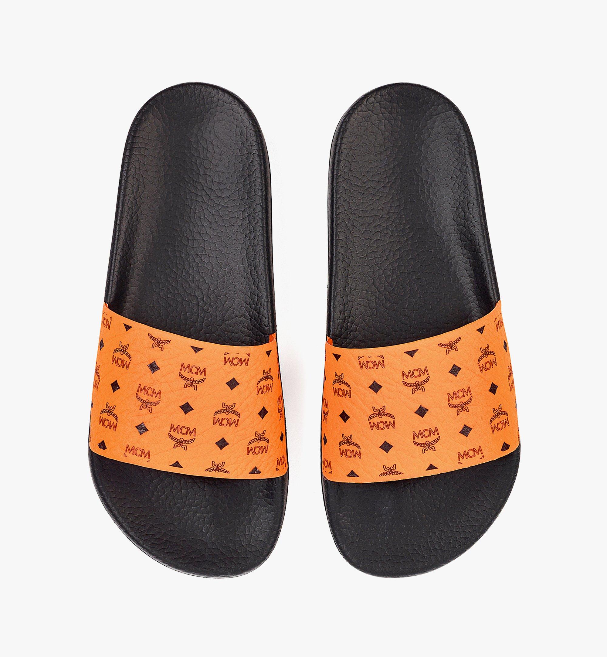 MCM Women’s Visetos Rubber Slides Orange MES8AMM60O9035 Alternate View 4