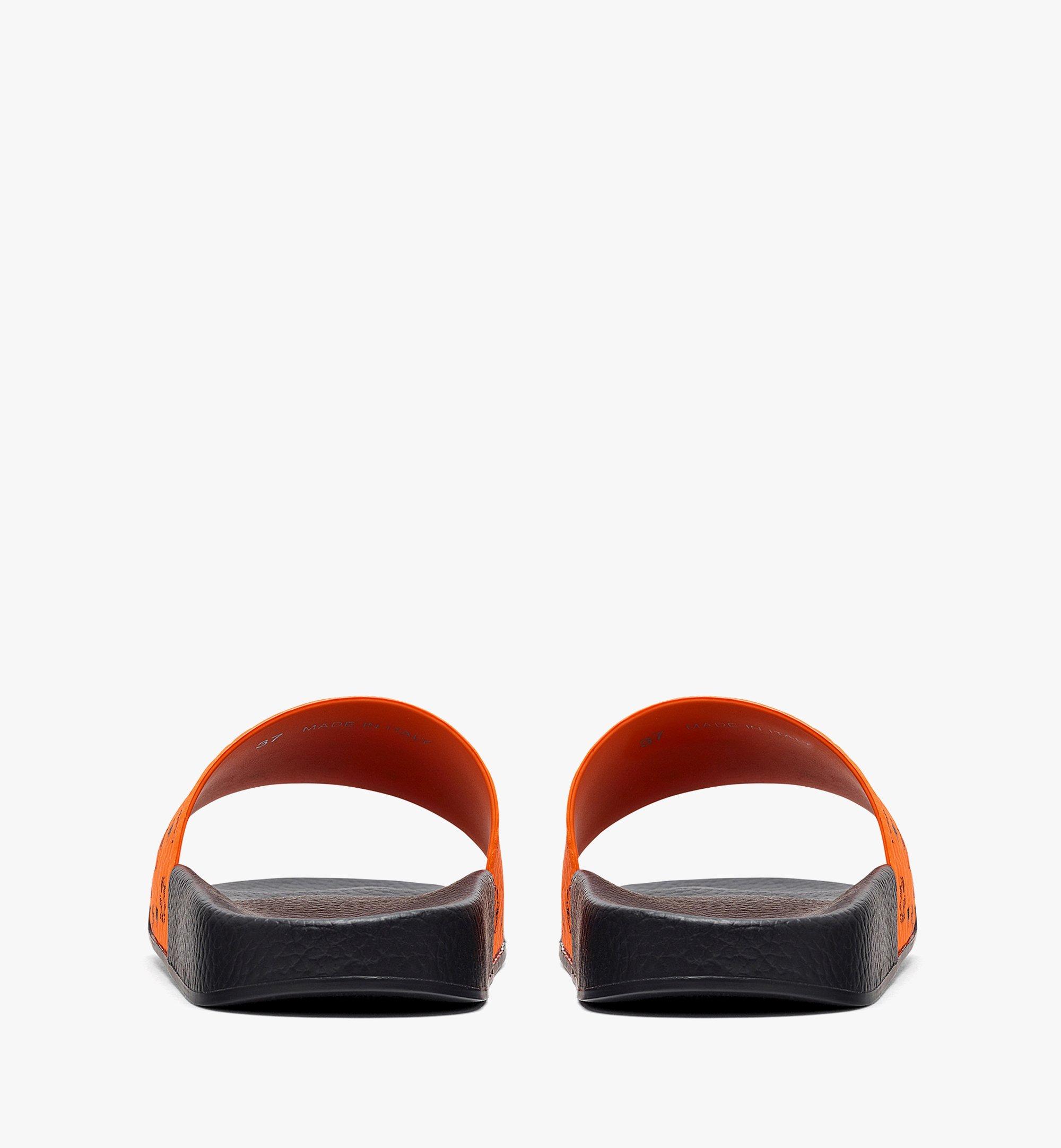 MCM Women’s Visetos Rubber Slides Orange MES8AMM60O9038 更多视角 2