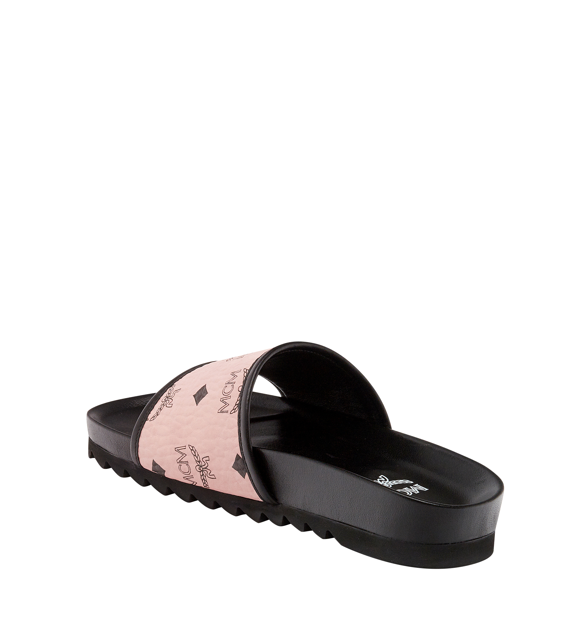 MCM Women's Slides in Visetos Pink MES8S2K05PZ040 Alternate View 1