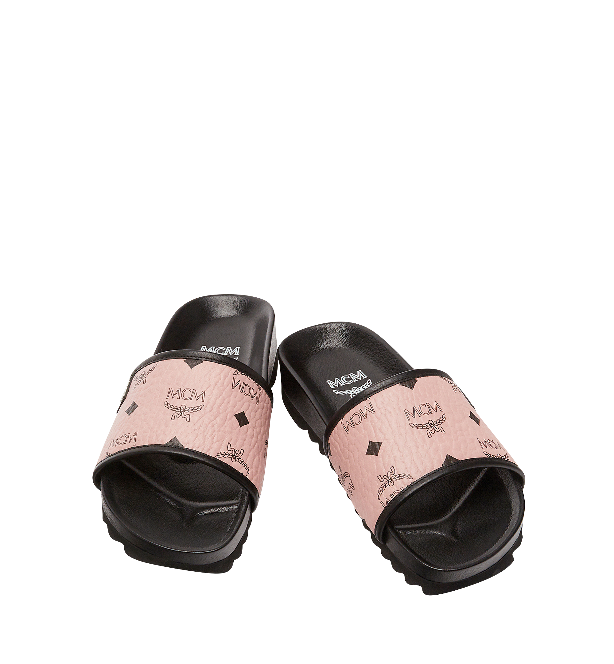 MCM Women's Slides in Visetos Pink MES8S2K05PZ040 Alternate View 3