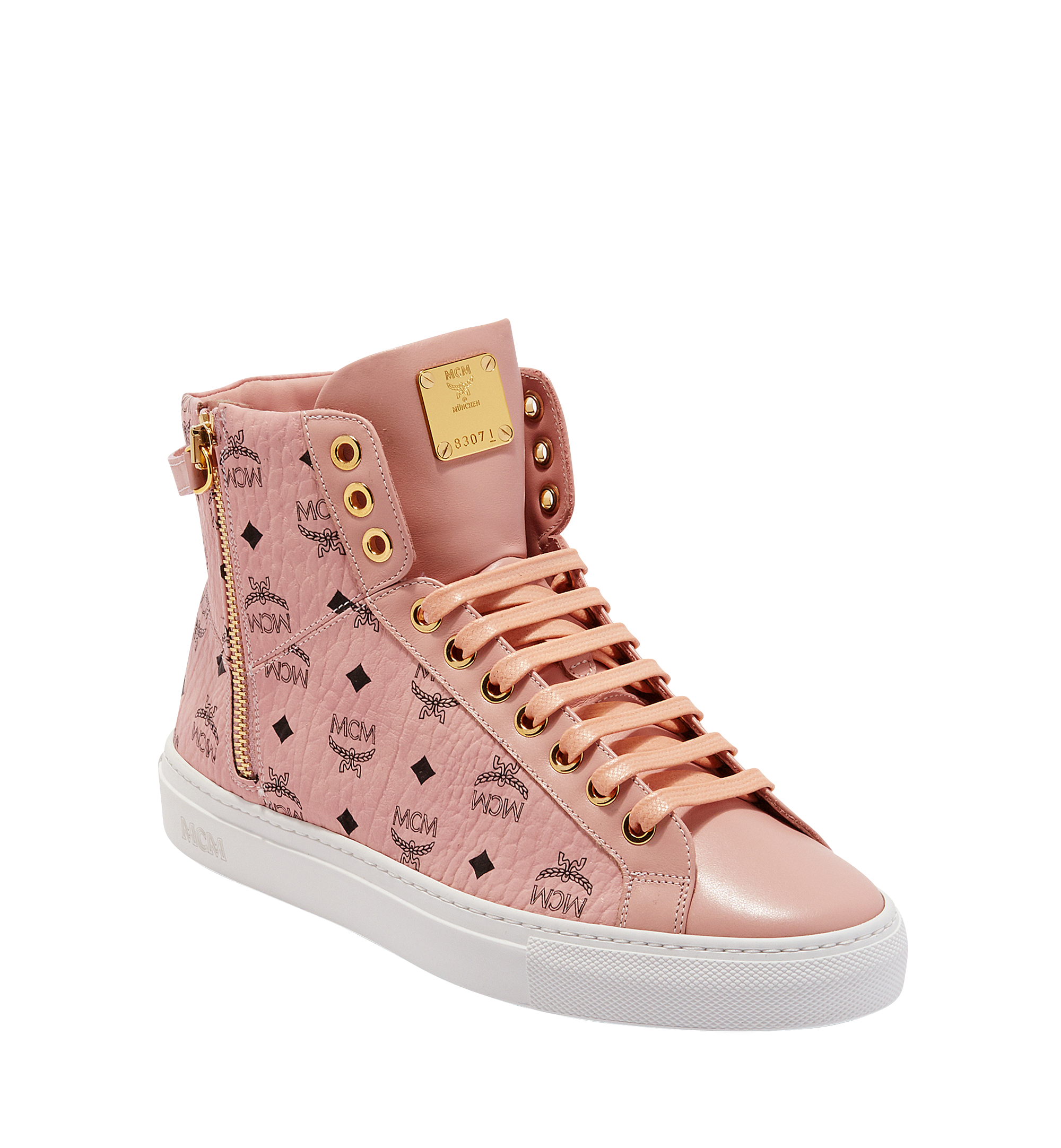 MCM Baskets montantes Turnlock en Visetos pour femme Pink MES8SMM01PZ036 Plus de photos 1