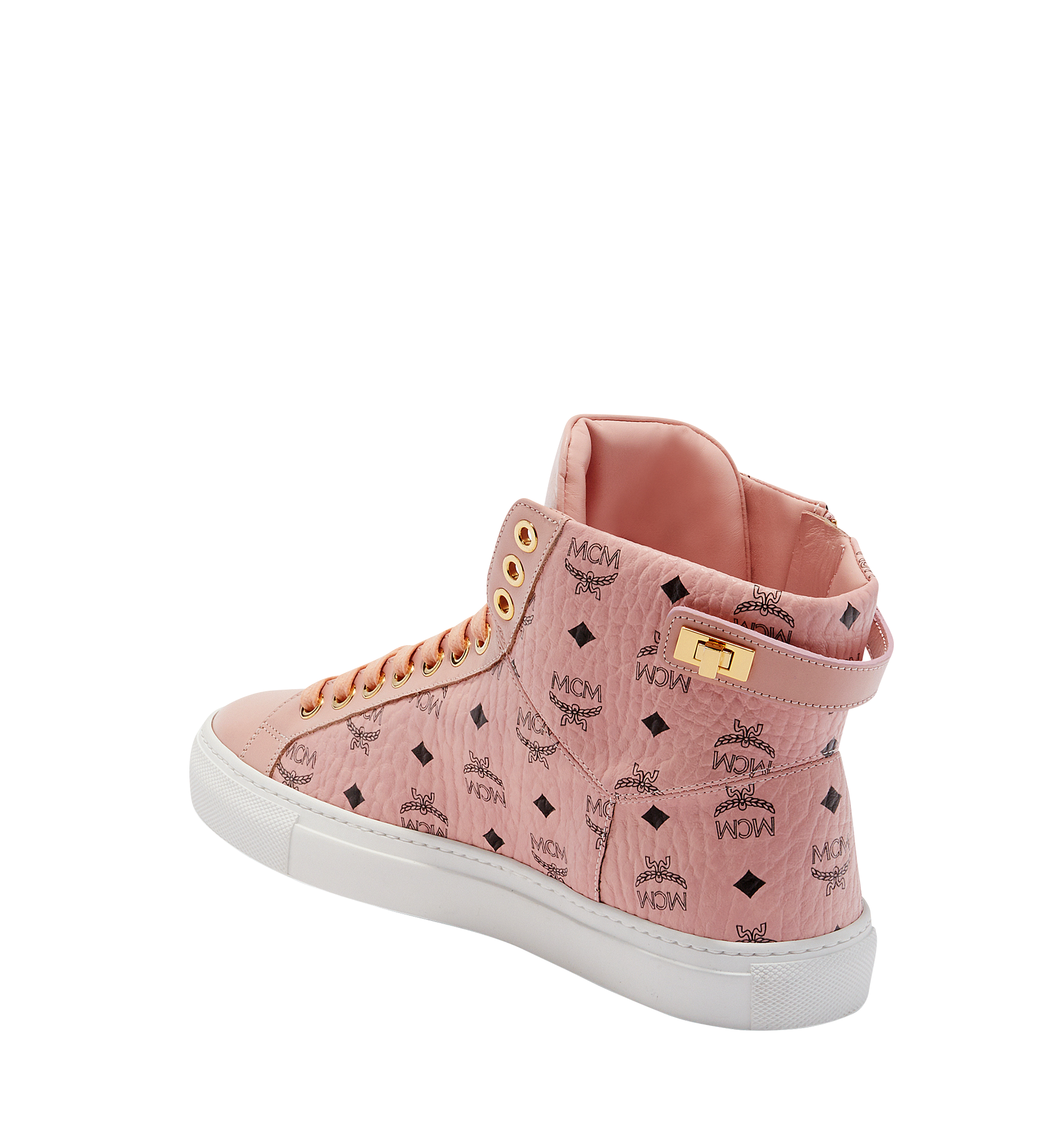 MCM Baskets montantes Turnlock en Visetos pour femme Pink MES8SMM01PZ036 Plus de photos 1