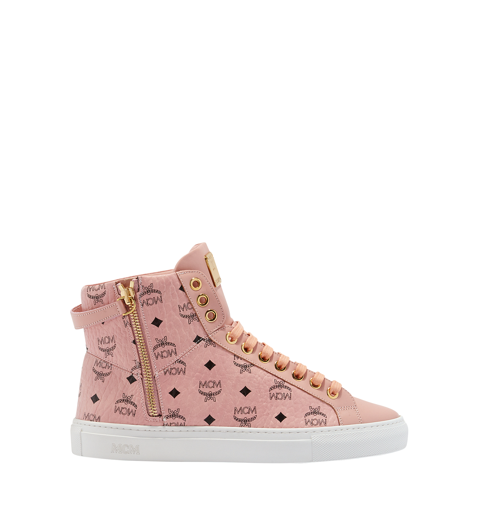 MCM Baskets montantes Turnlock en Visetos pour femme Pink MES8SMM01PZ036 Plus de photos 2