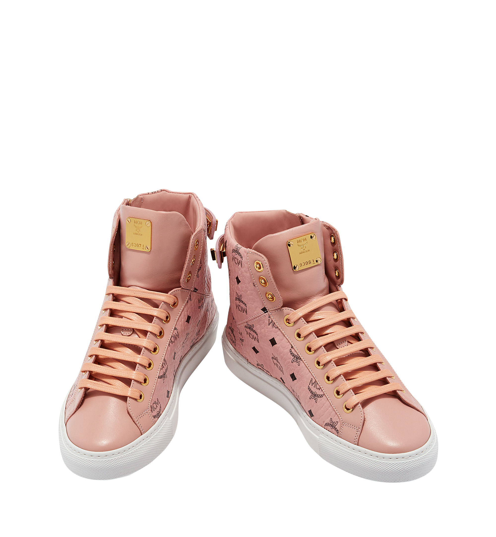 MCM Baskets montantes Turnlock en Visetos pour femme Pink MES8SMM01PZ036 Plus de photos 3