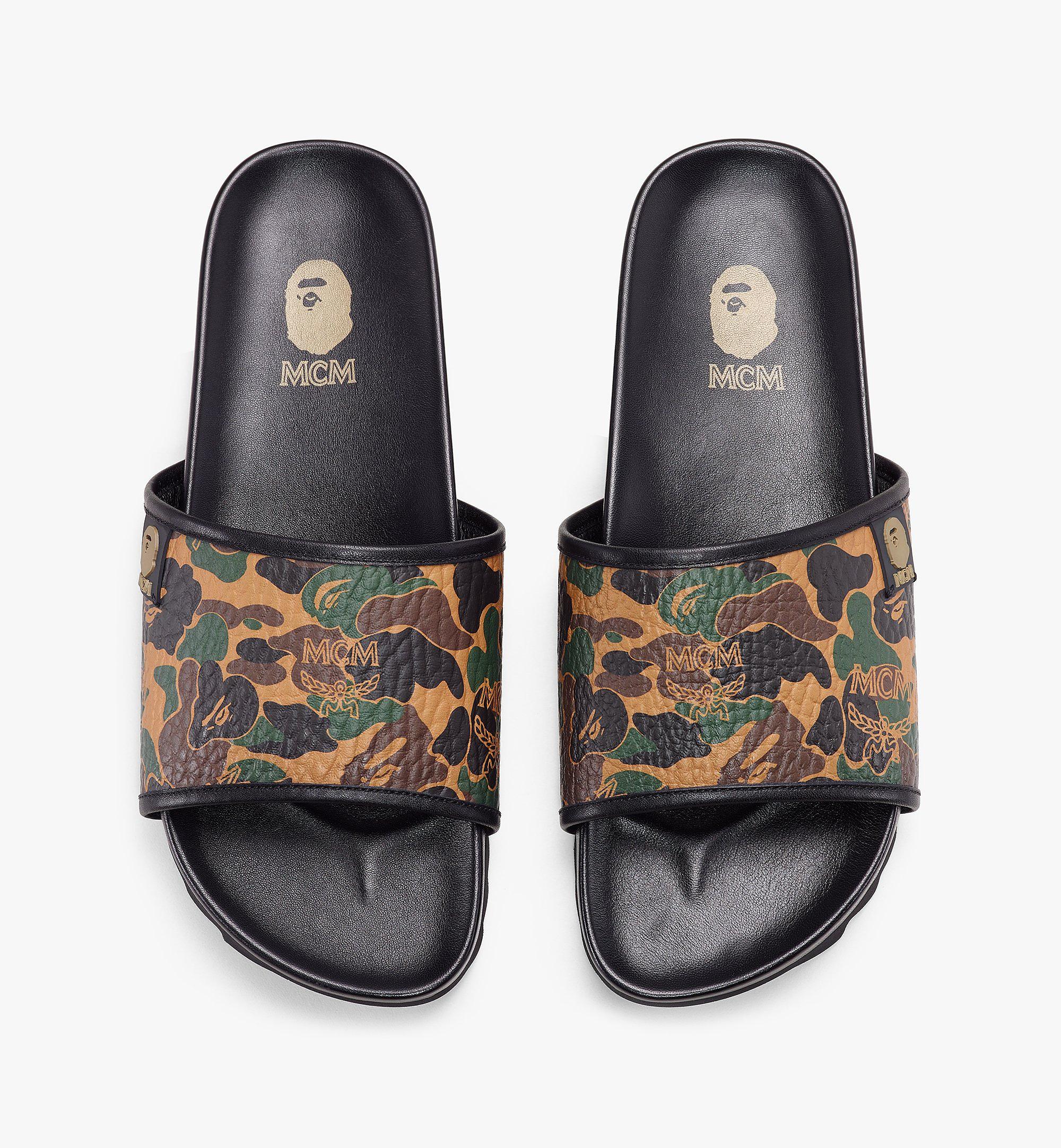 bape x mcm slides