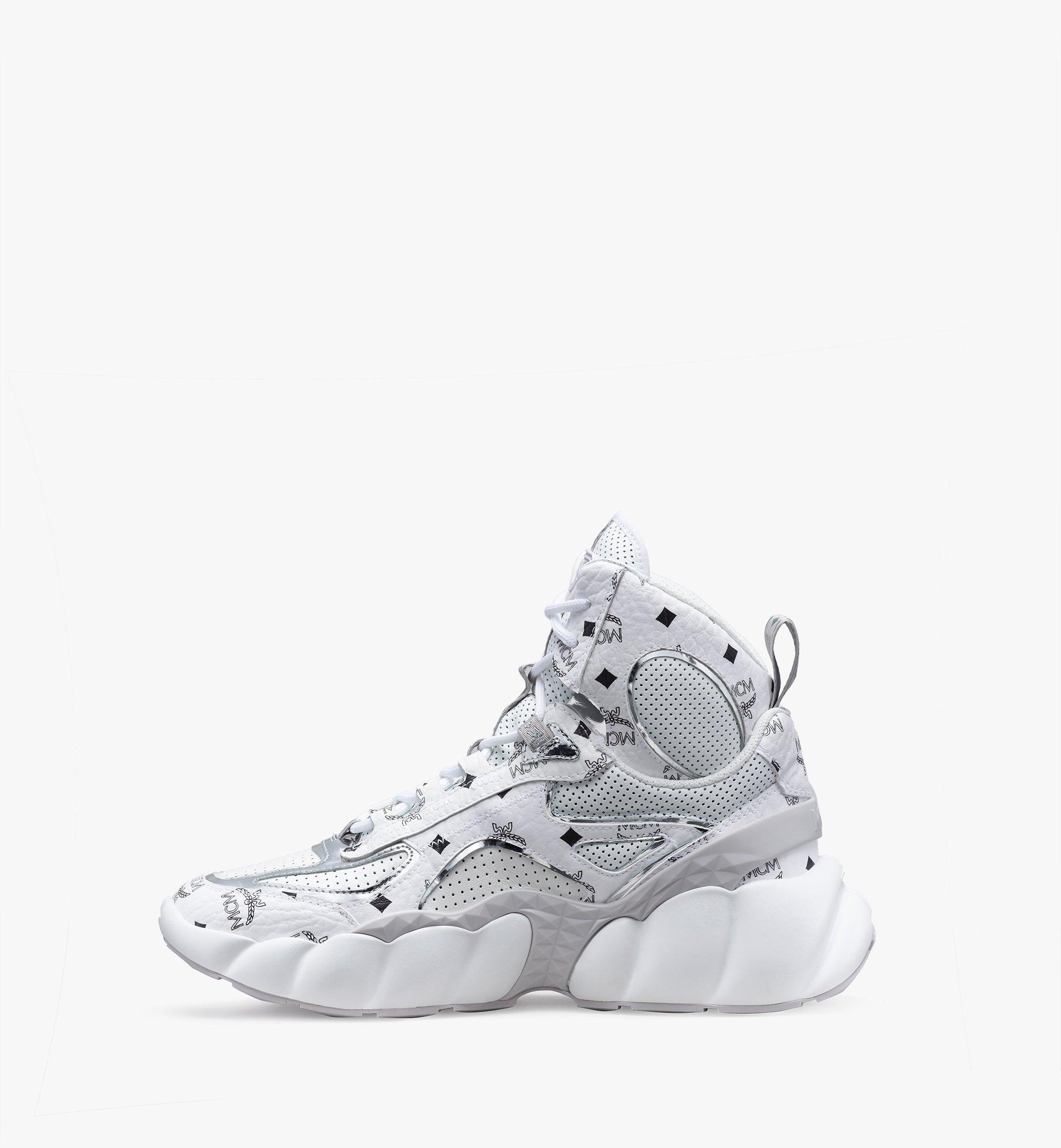 MCM Women's High-Top Himmel Sneaker in Visetos  MES9ANX03WS036 Alternate View 3