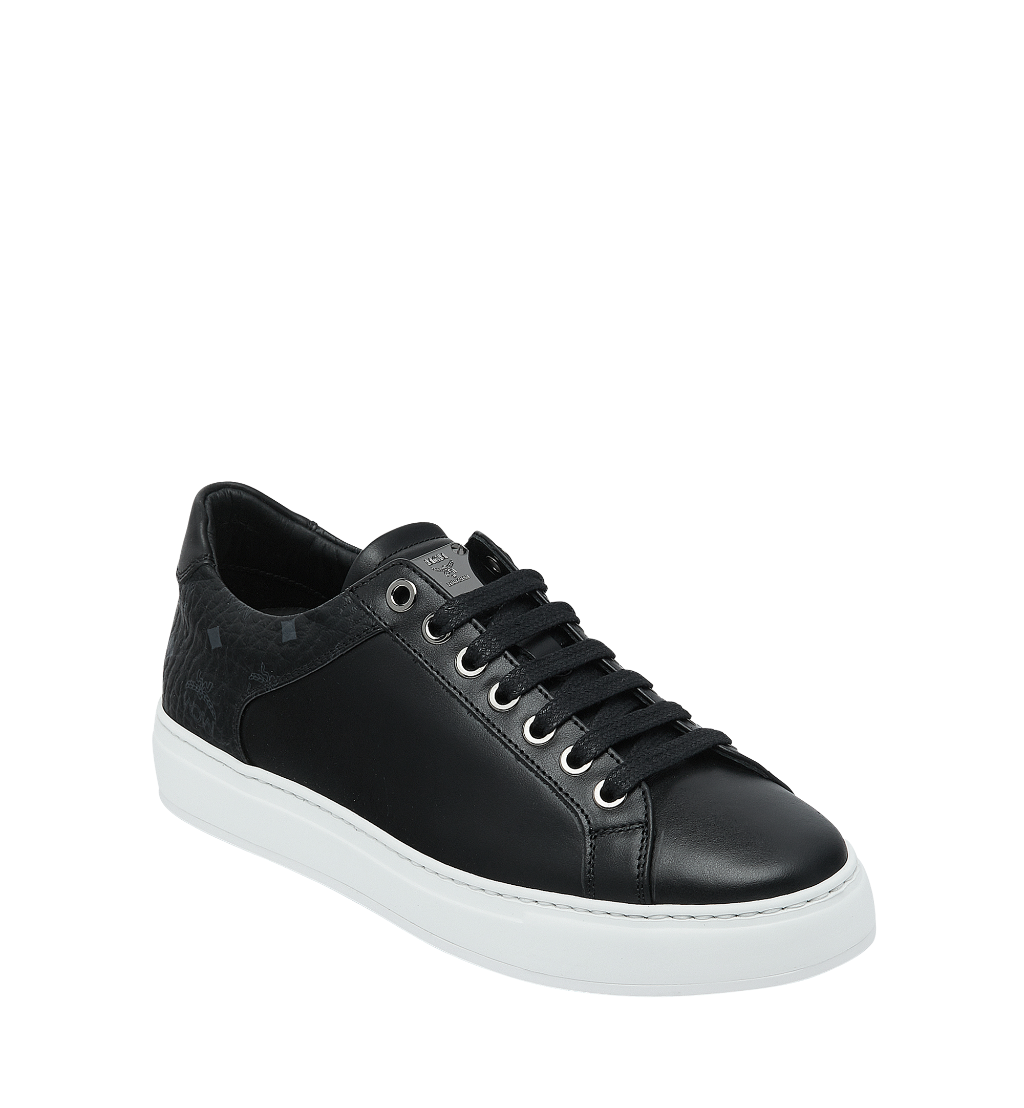 Mcm Women's Low Top Sneakers In Visetos And Leather In Black | ModeSens
