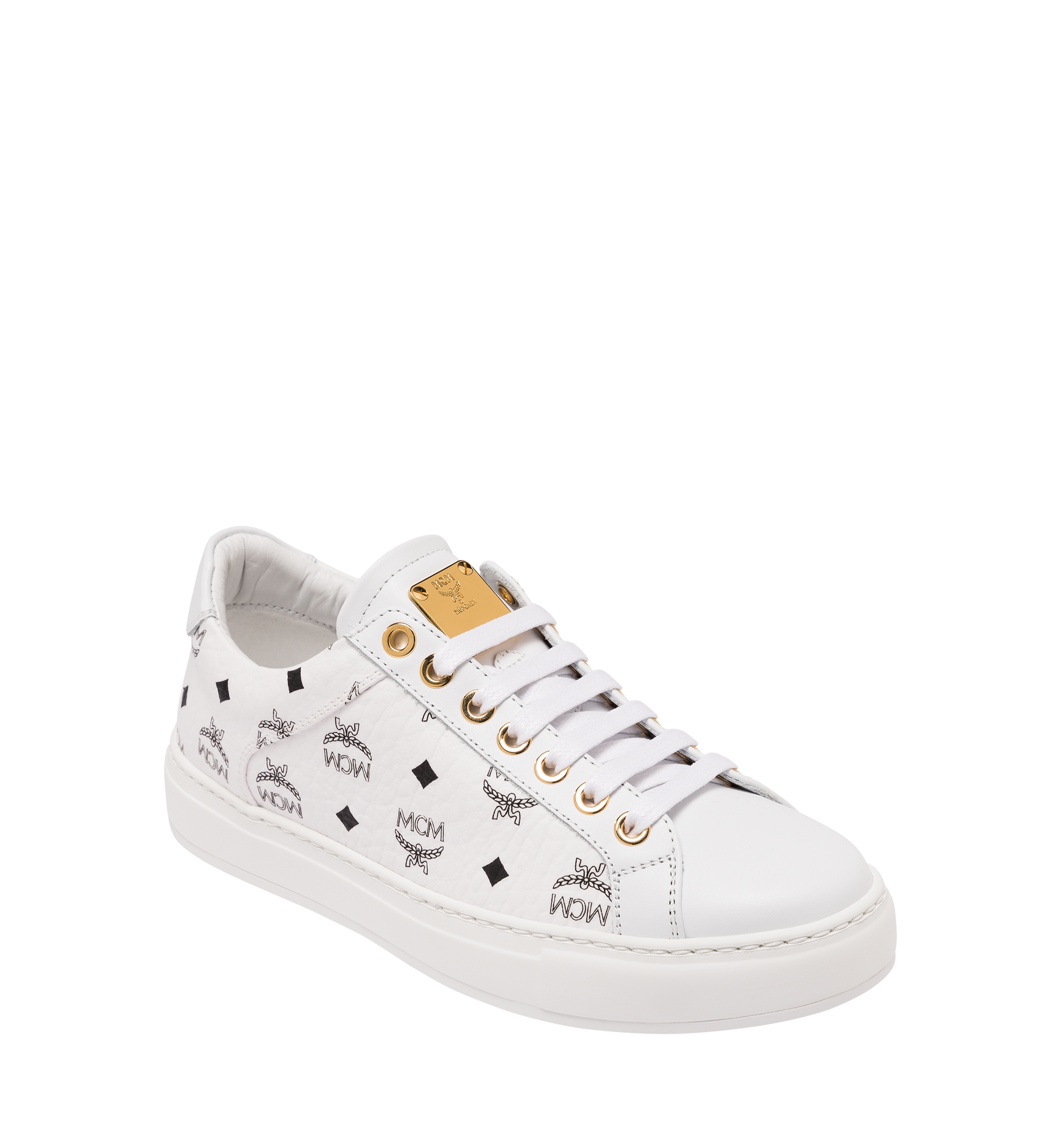 MCM Baskets basses classiques pour femme en Visetos White MES9SMM03WT039 Plus de photos 1