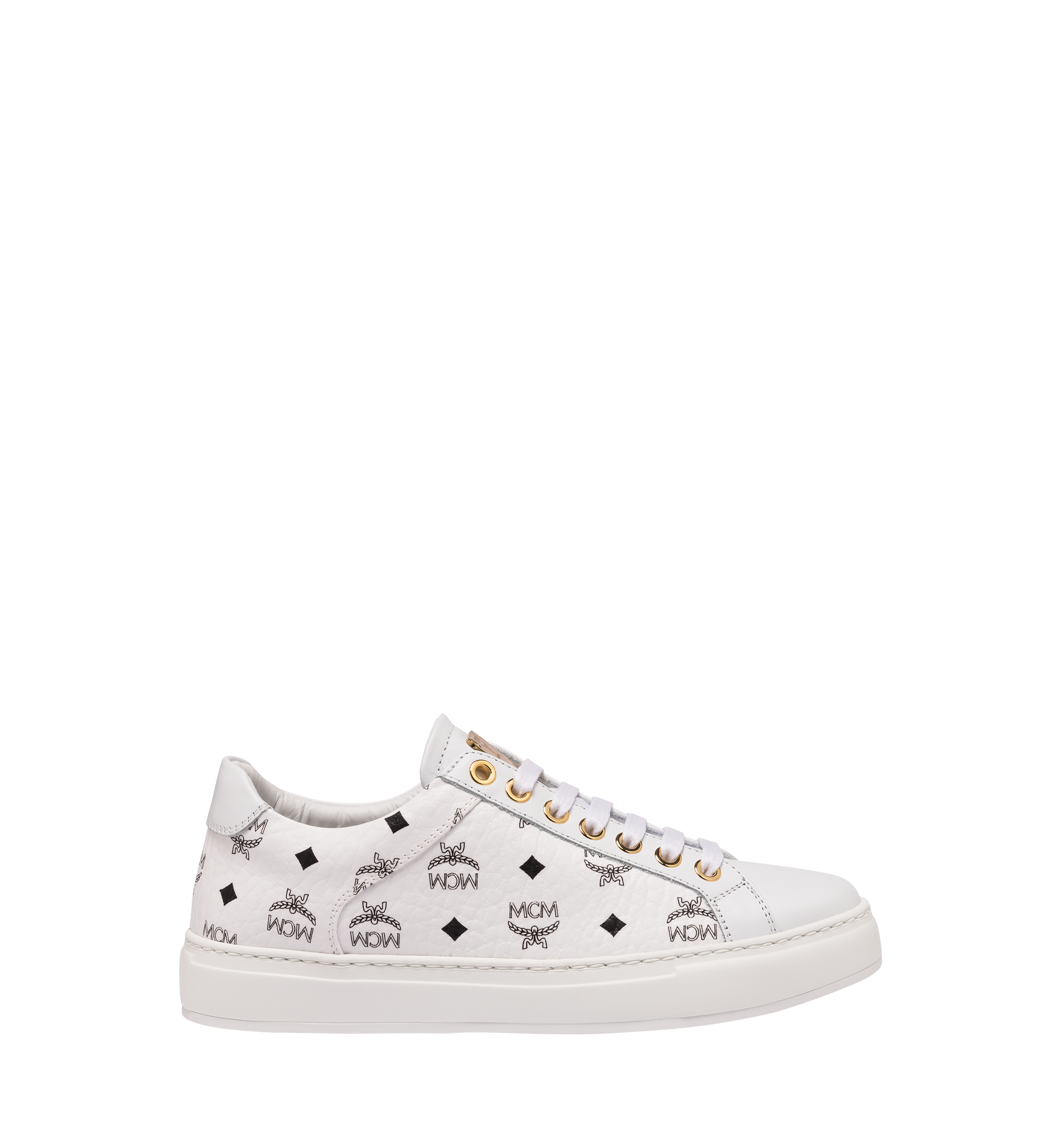 MCM Baskets basses classiques pour femme en Visetos White MES9SMM03WT039 Plus de photos 1