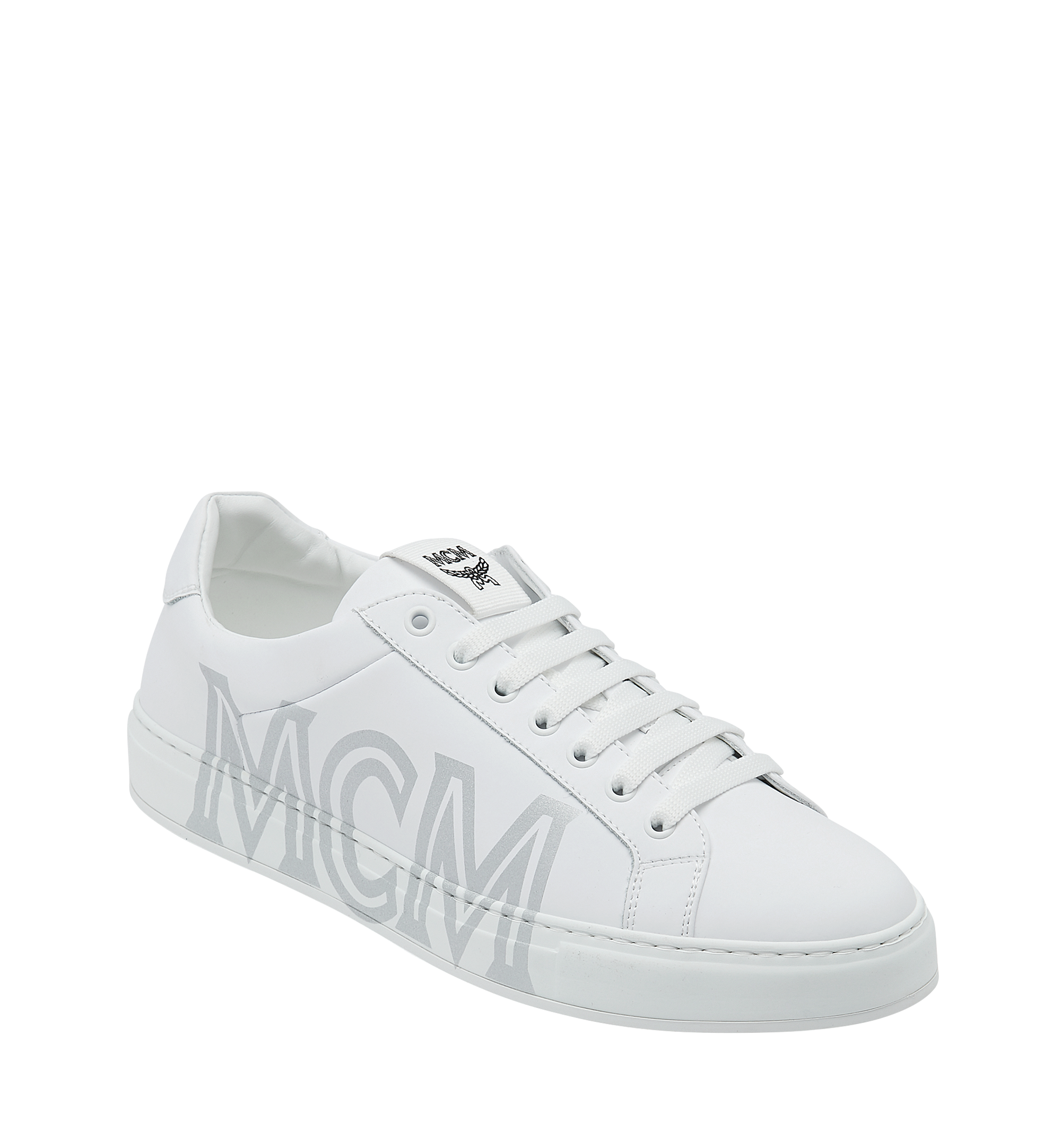 MCM Women's Low Top Sneakers in Leather White MES9SMM16WT037 Alternate View 1