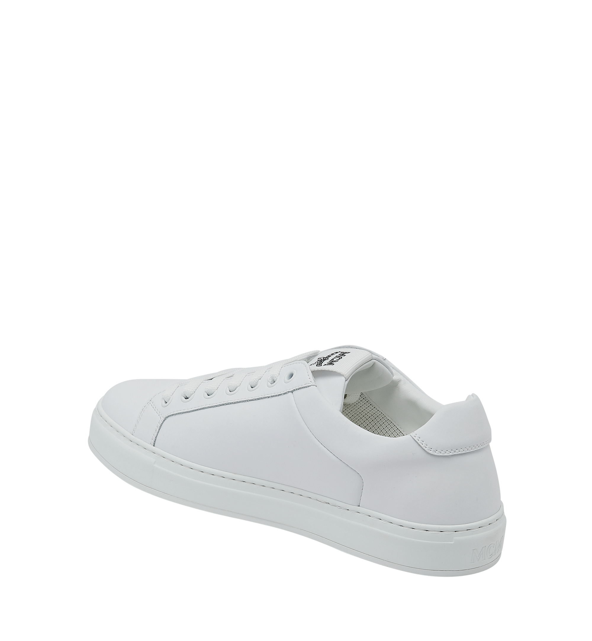 MCM Women's Low Top Sneakers in Leather White MES9SMM16WT037 Alternate View 2