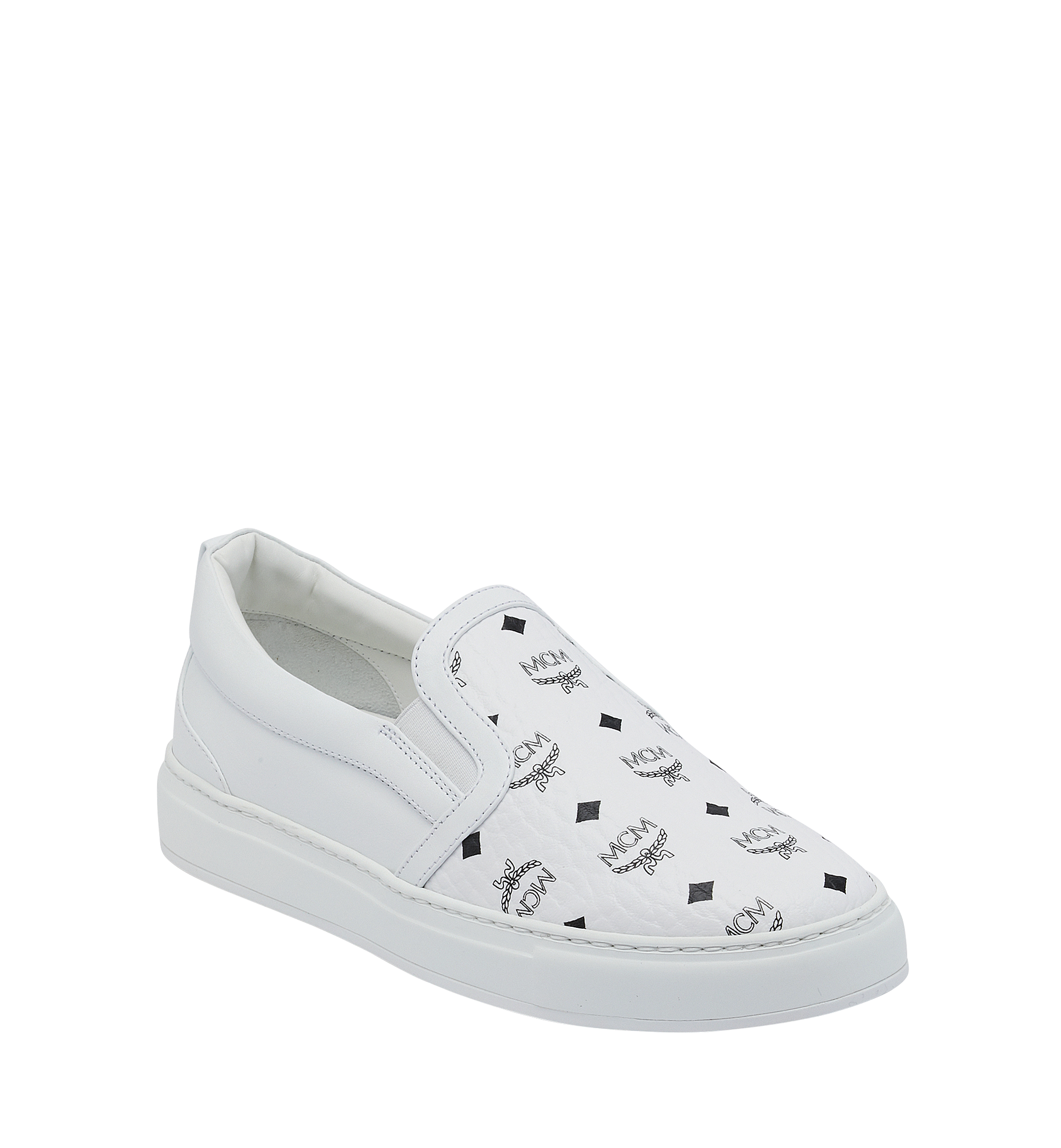 Mcm Men's Visetos Slip On Sneakers In White | ModeSens