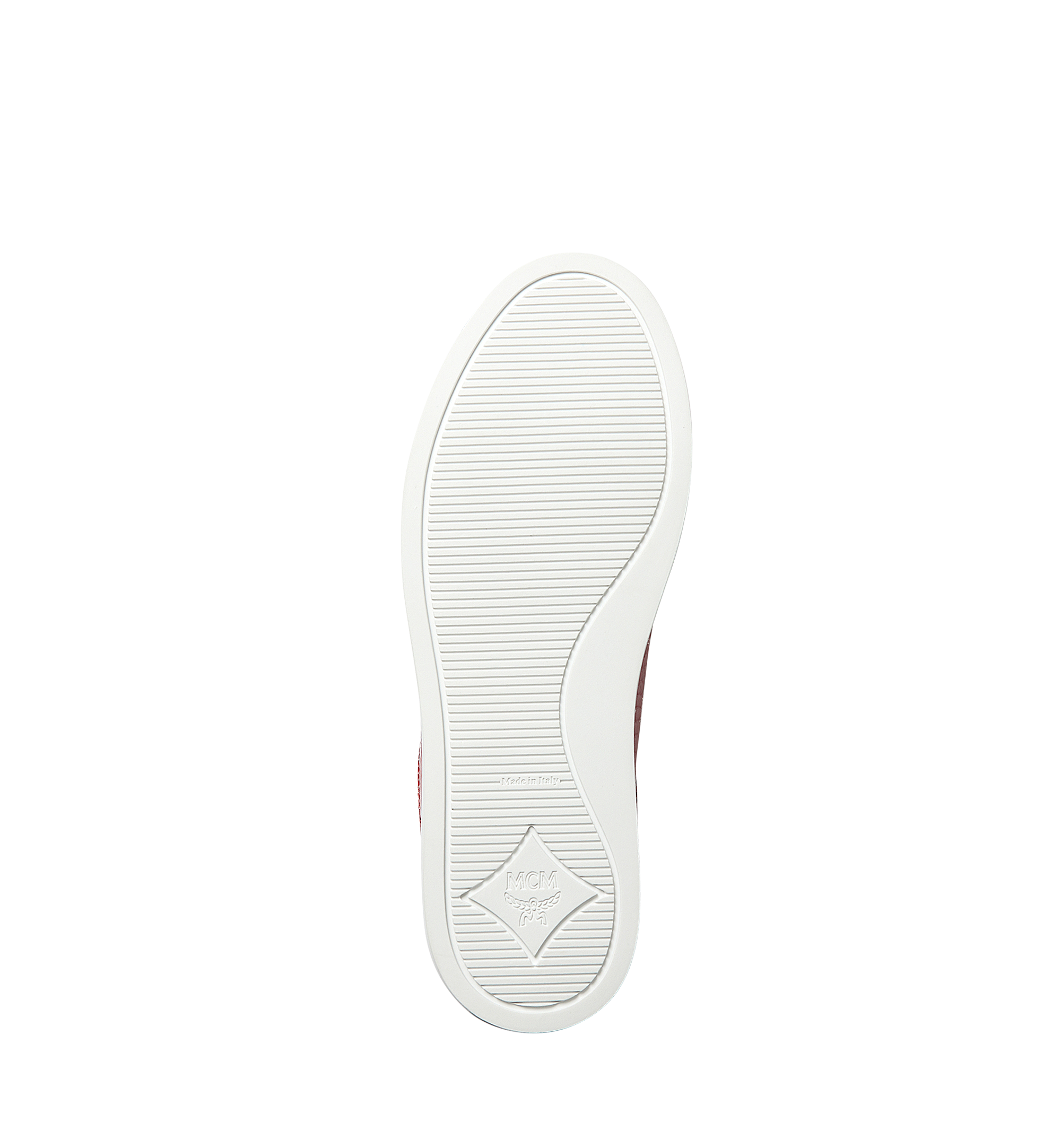 MCM Women's Low Top Sneakers in White Logo Visetos Red MES9SWA06AV035 Alternate View 4