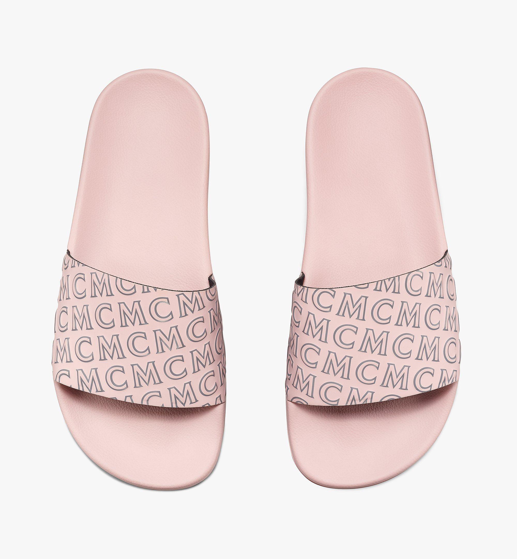 women's monogram print rubber slides