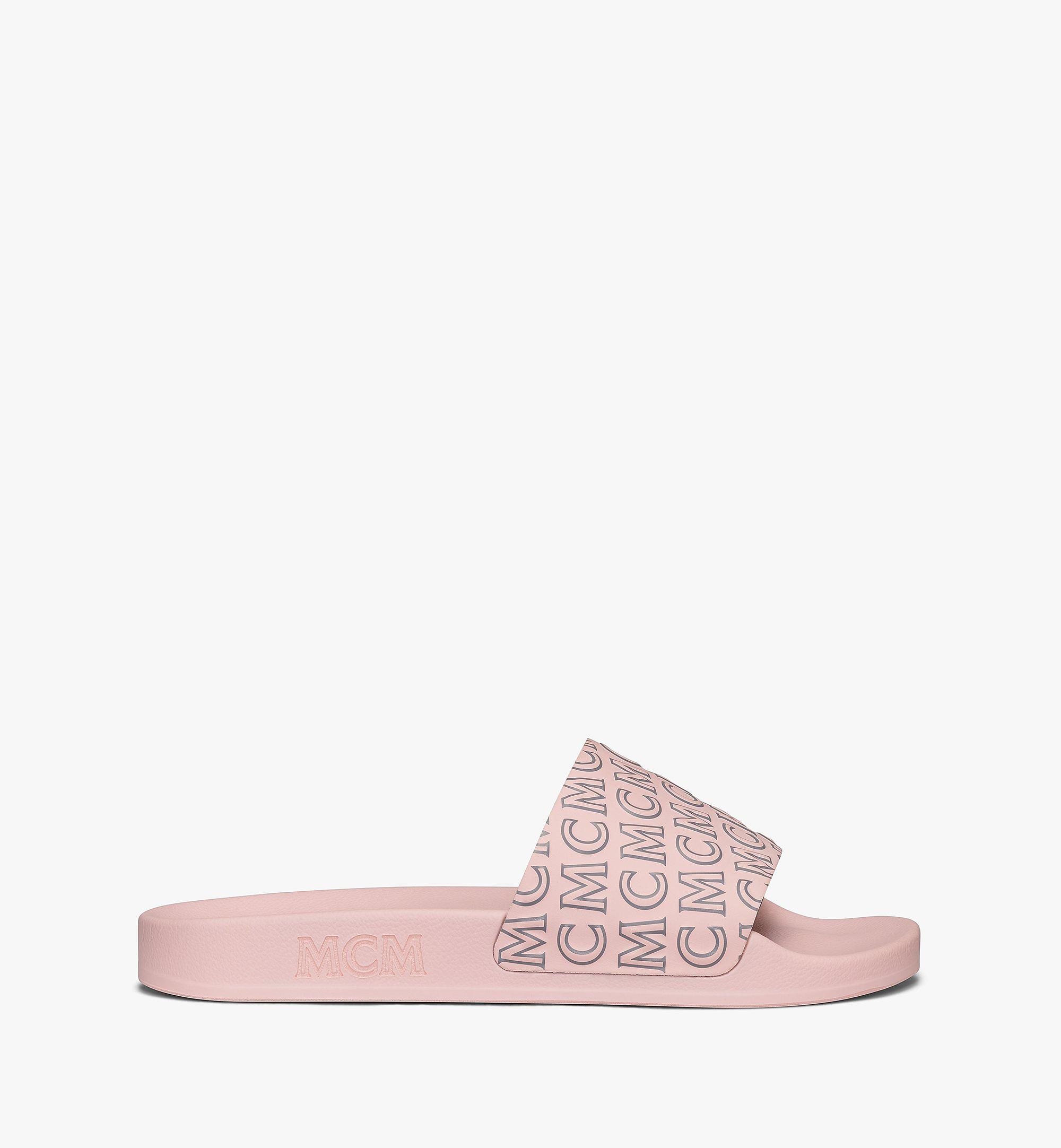 women's monogram print rubber slides
