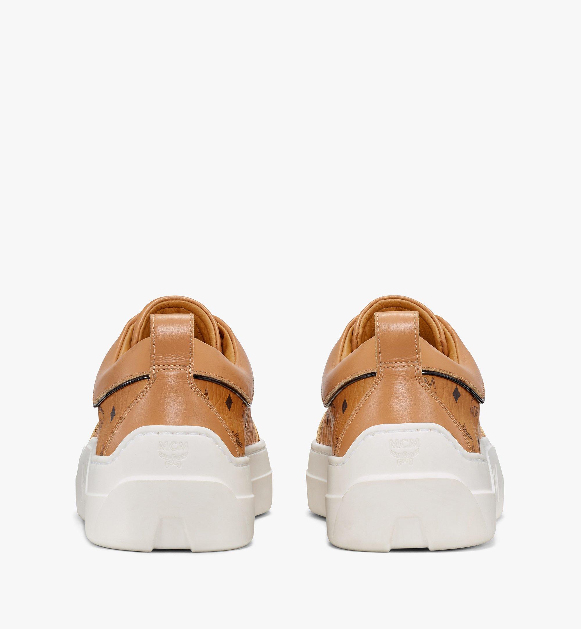 35 IT / W Skyward Platform Sneakers In Visetos Cognac | MCM ®US