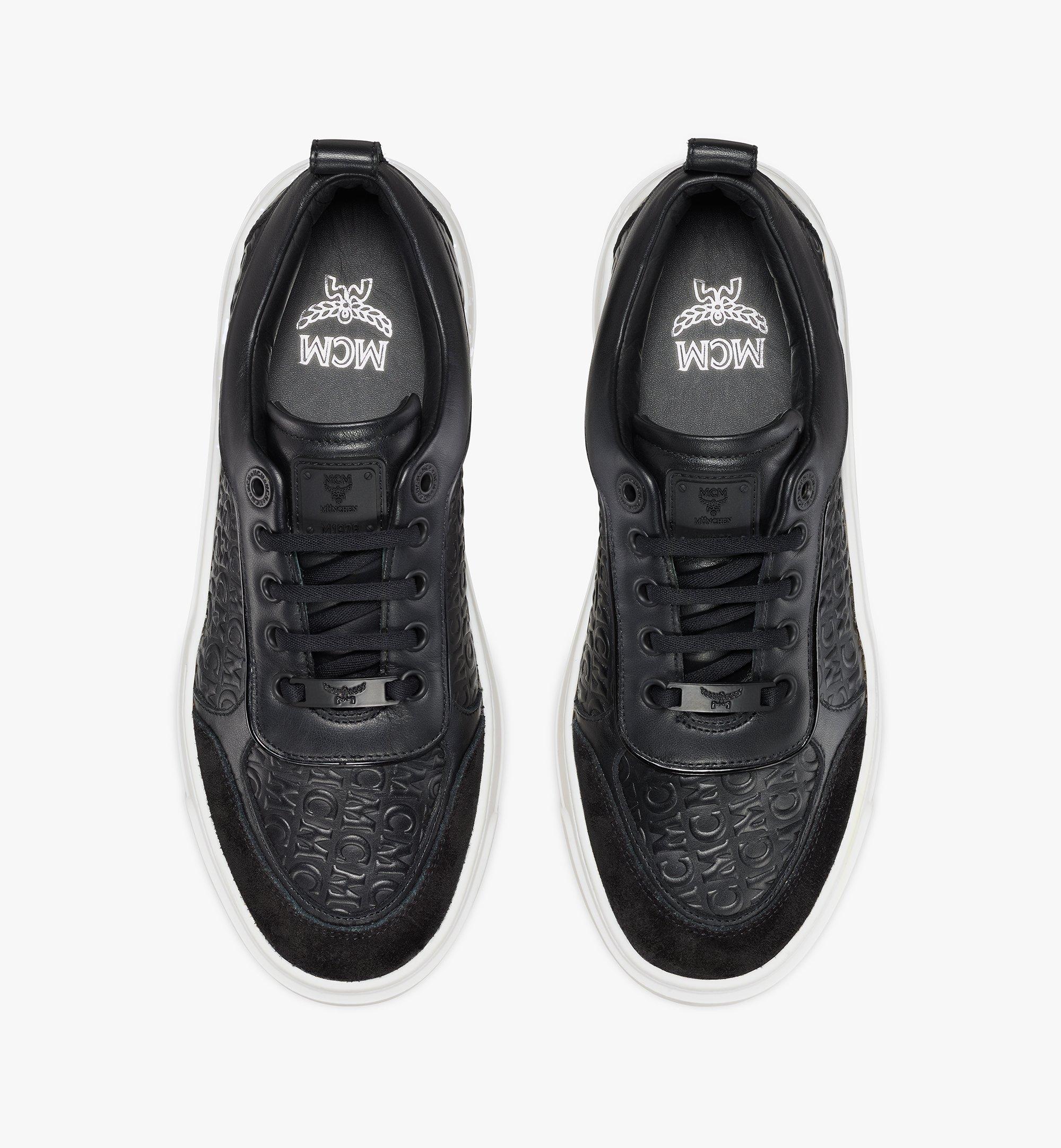 womens black leather platform sneakers