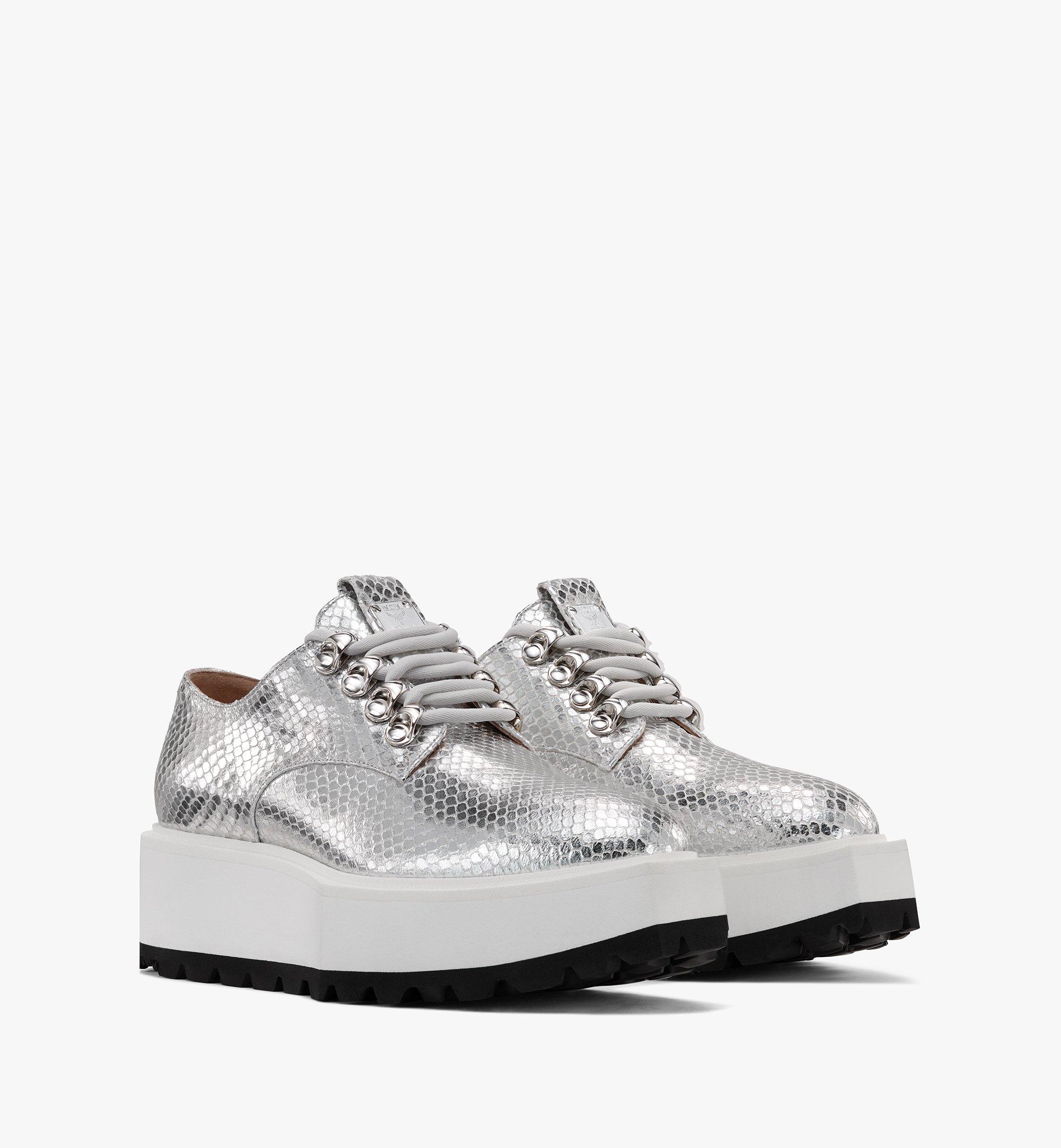 silver platform shoes