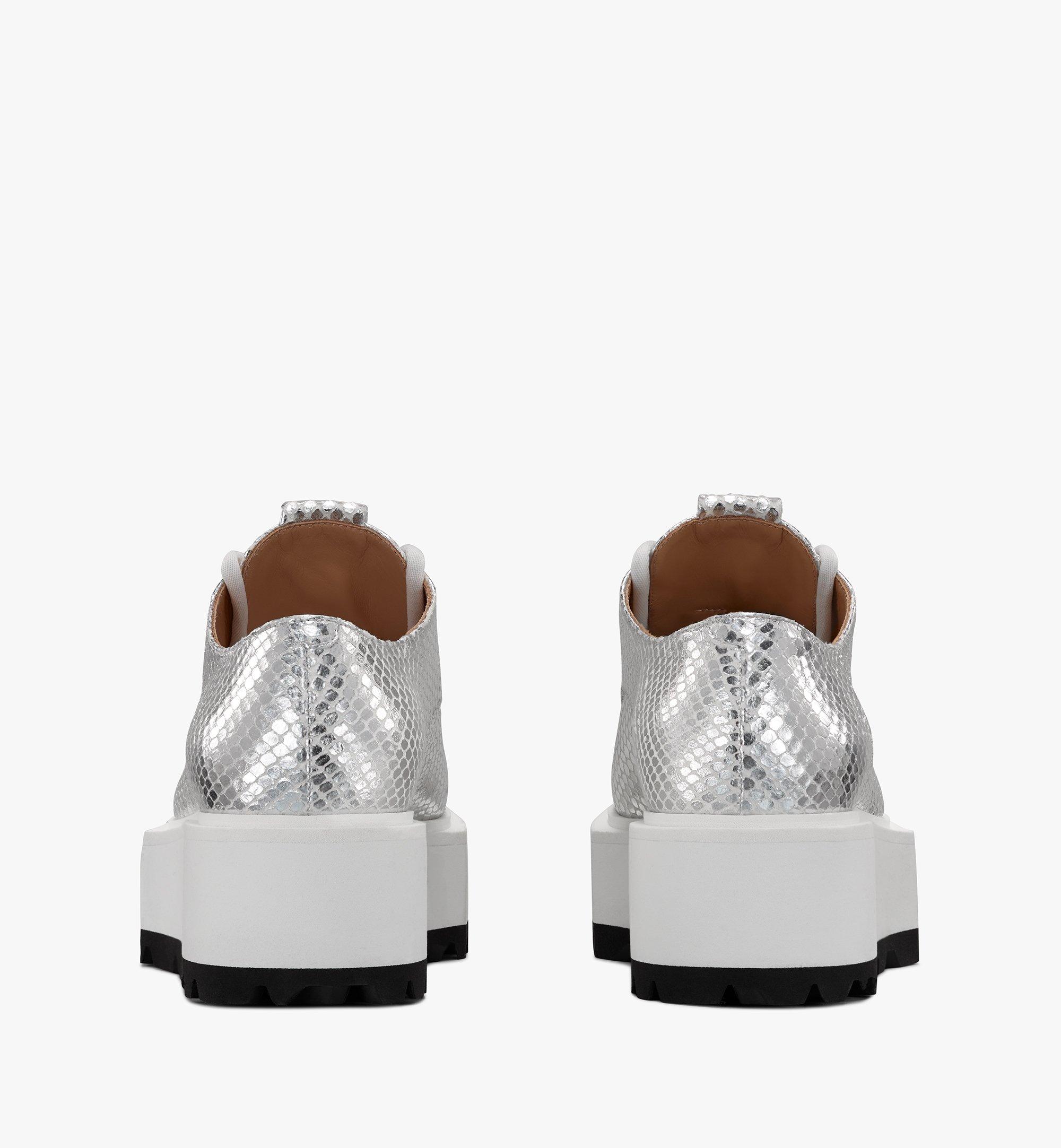 MCM Women's Platform Shoes in Disco Silver Leather Silver MESASMM31SE037 Alternate View 2
