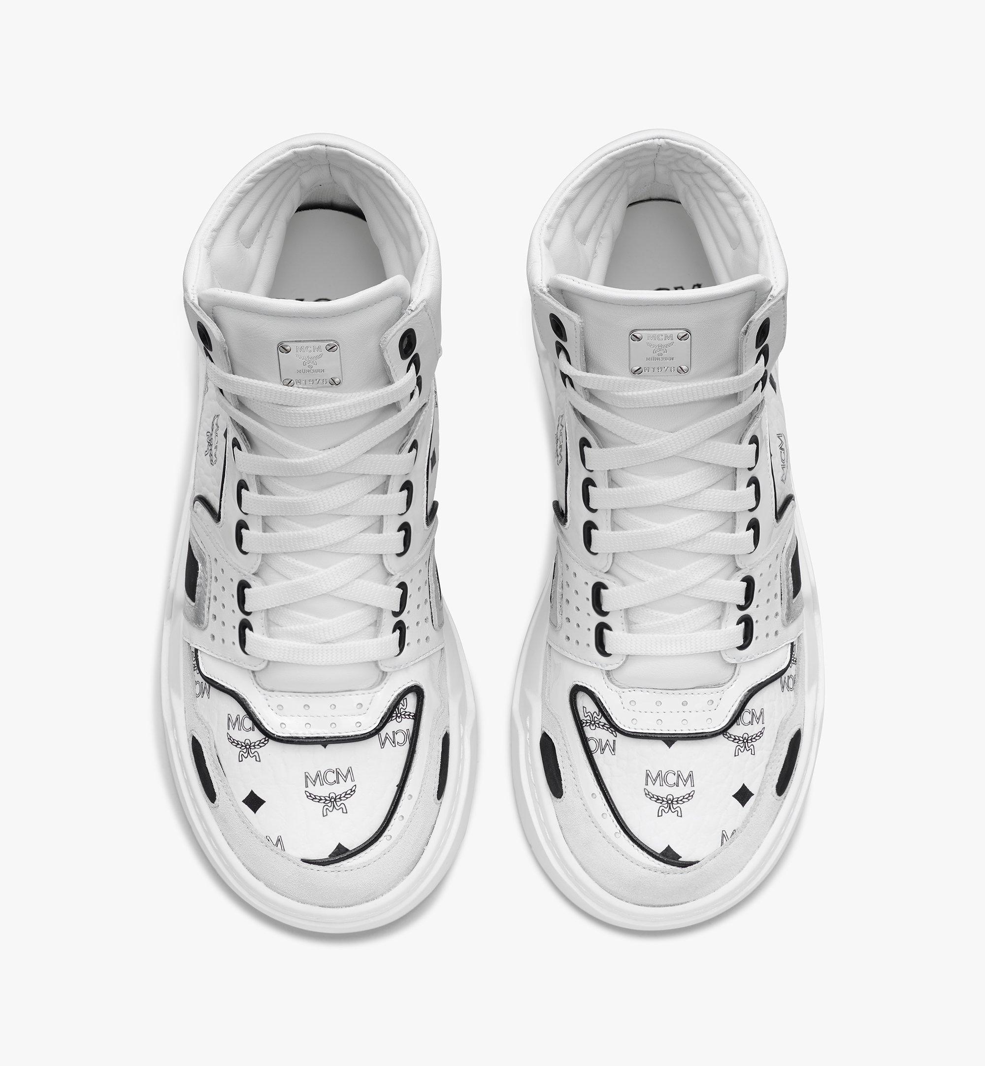 38 Women's Skyward High Top Sneakers in Visetos White | MCM® DE 38 Women's Skyward High Top Sneakers in Visetos White | MCM® DE