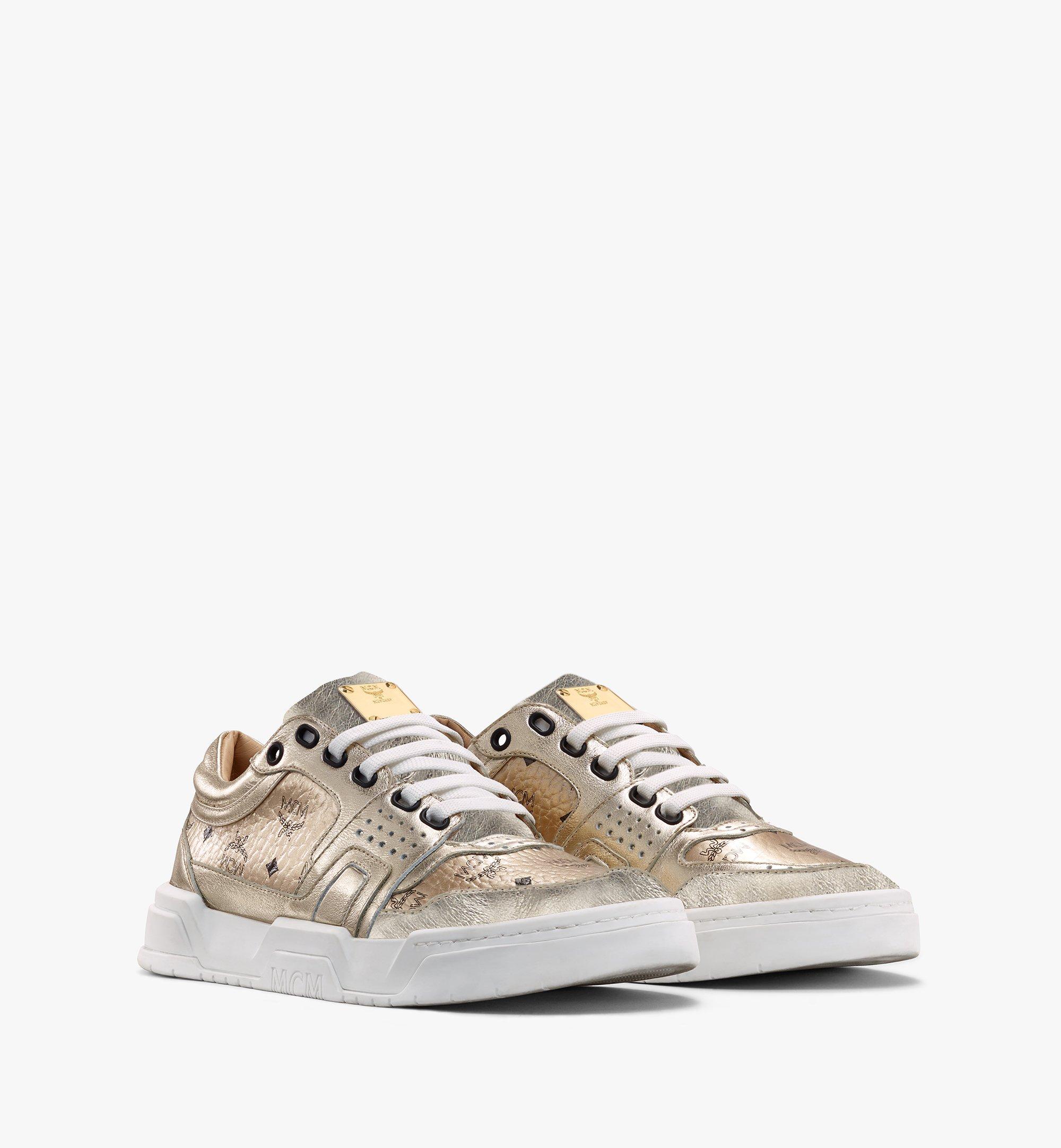 Mcm Women's Skyward Low-top Sneakers In Visetos In Berlin Gold | ModeSens