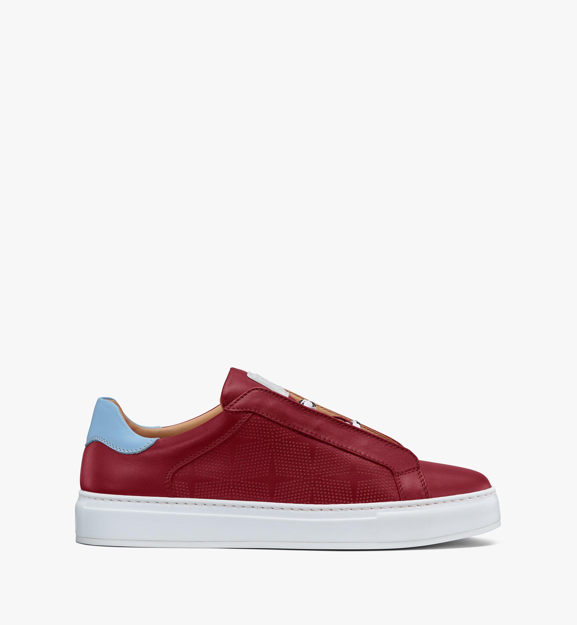 MCM Women's Classic Low-Top Sneakers in Diamond Perforated Leather  MESASSE06QE037 Alternate View 1