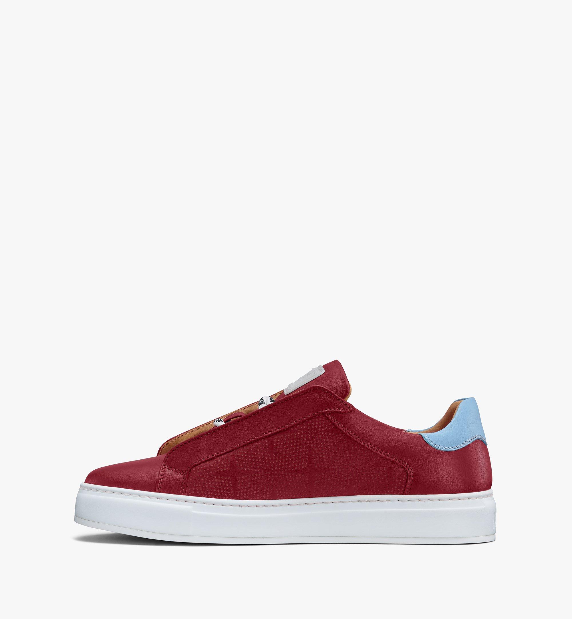 MCM Women's Classic Low-Top Sneakers in Diamond Perforated Leather  MESASSE06QE037 Alternate View 3