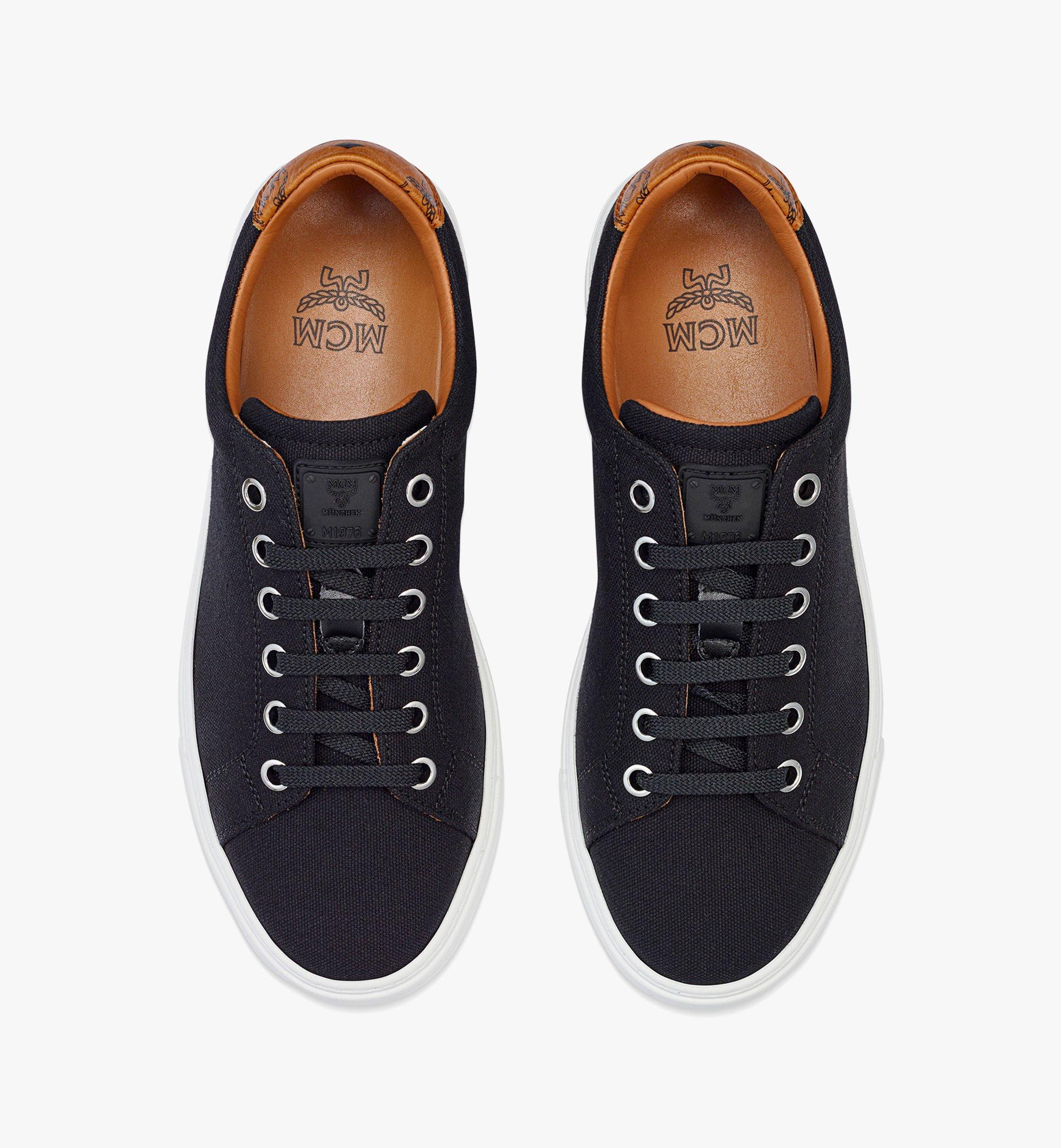MCM 女士MCM Basics Terrain棉帆布低帮运动鞋 Black MESBABC02BK038 更多视角 4