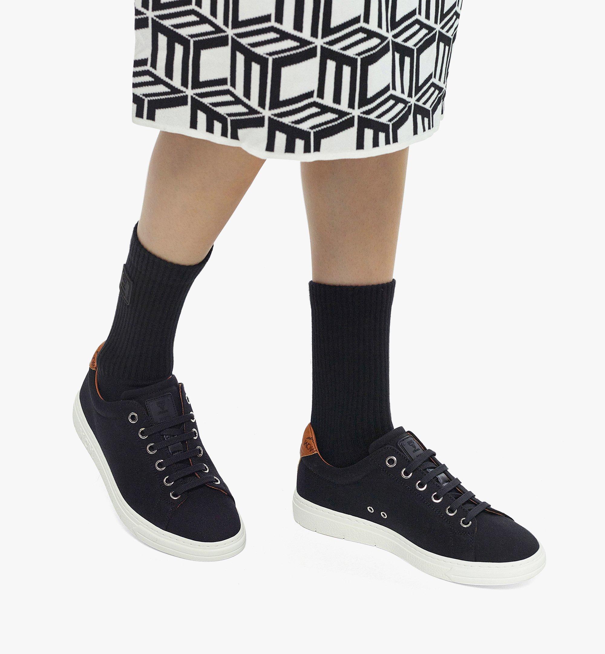 MCM 女士MCM Basics Terrain棉帆布低帮运动鞋 Black MESBABC02BK038 更多视角 2