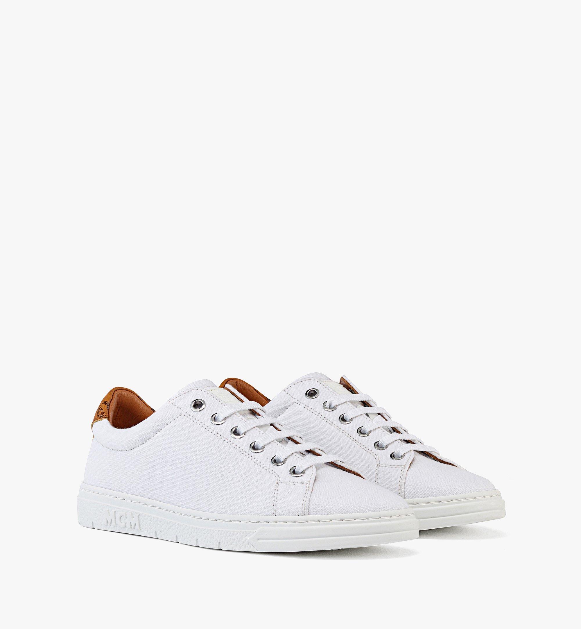 MCM 女士MCM Basics Terrain棉帆布低帮运动鞋 White MESBABC02WT039 更多视角 1