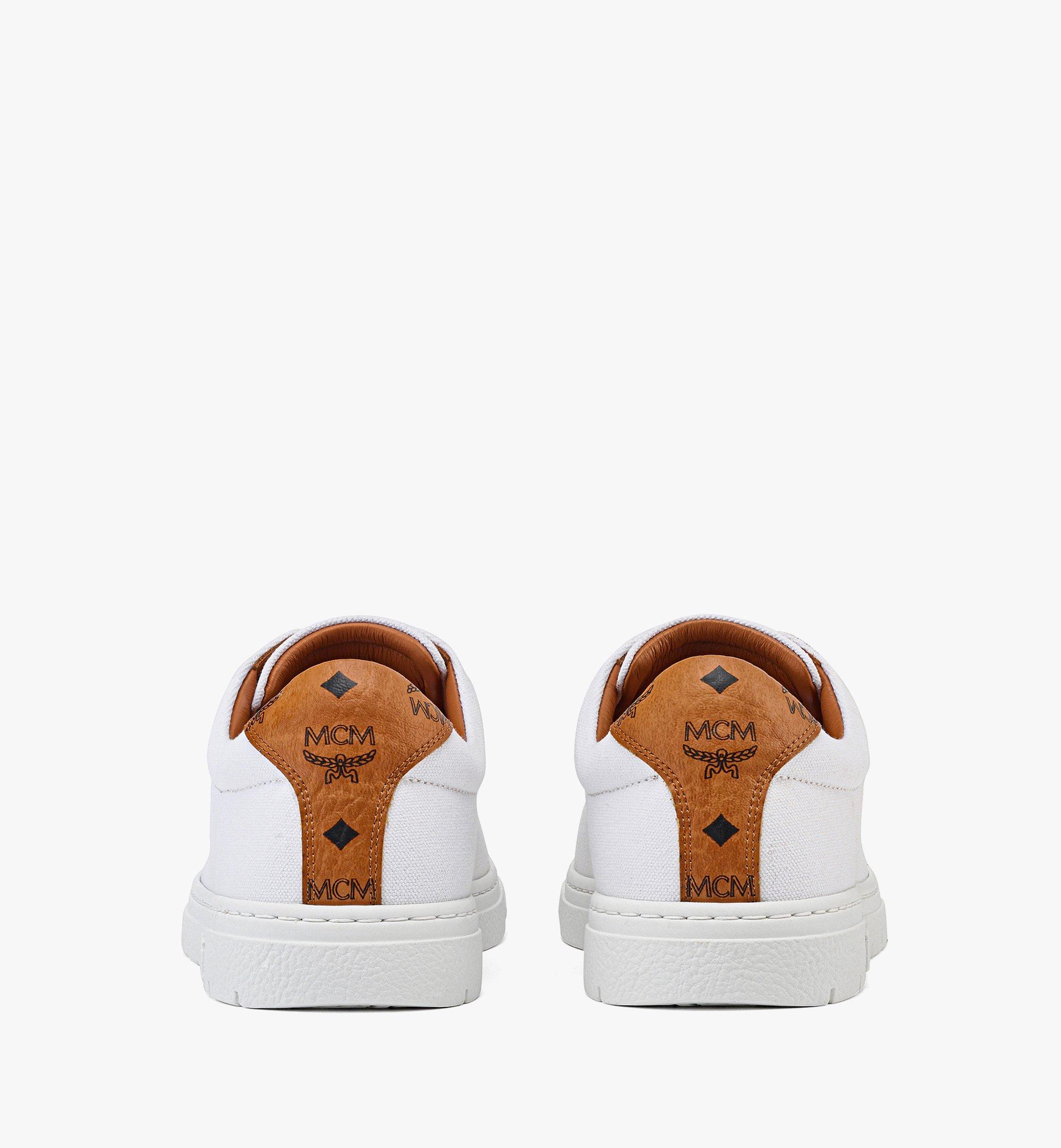 MCM 女士MCM Basics Terrain棉帆布低帮运动鞋 White MESBABC02WT039 更多视角 2