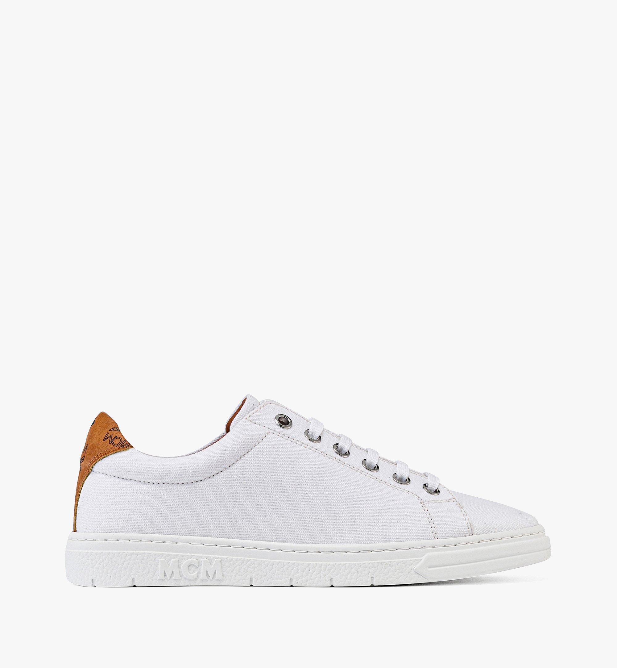 MCM 女士MCM Basics Terrain棉帆布低帮运动鞋 White MESBABC02WT039 更多视角 3