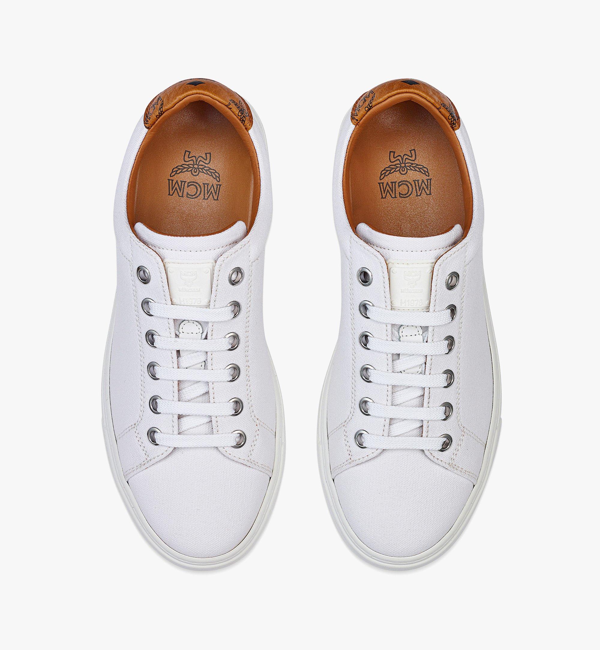 MCM 女士MCM Basics Terrain棉帆布低帮运动鞋 White MESBABC02WT039 更多视角 4