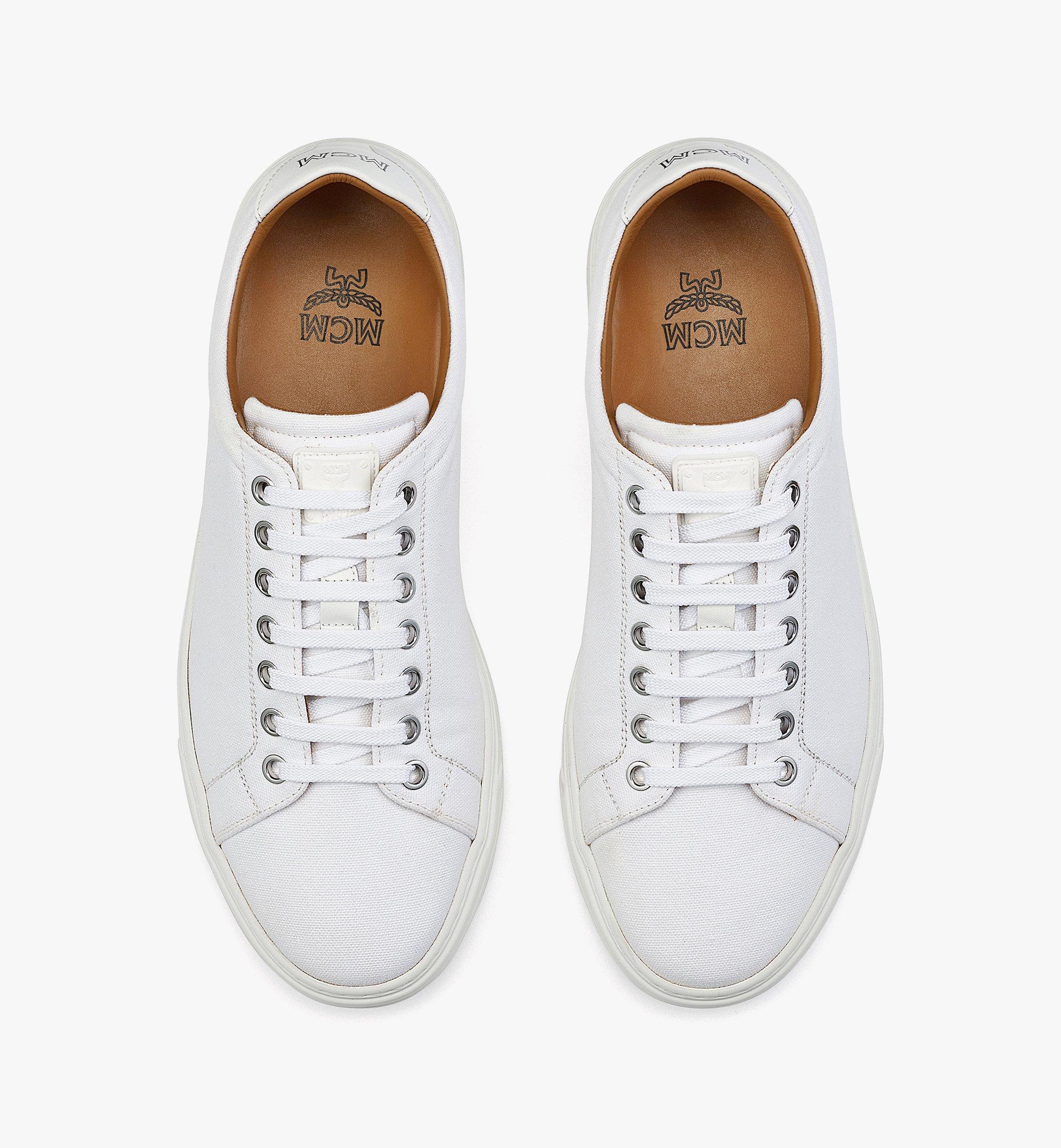 MCM 女士MCM Basics Terrain棉帆布低帮运动鞋 White MESBABC02WT039 更多视角 5