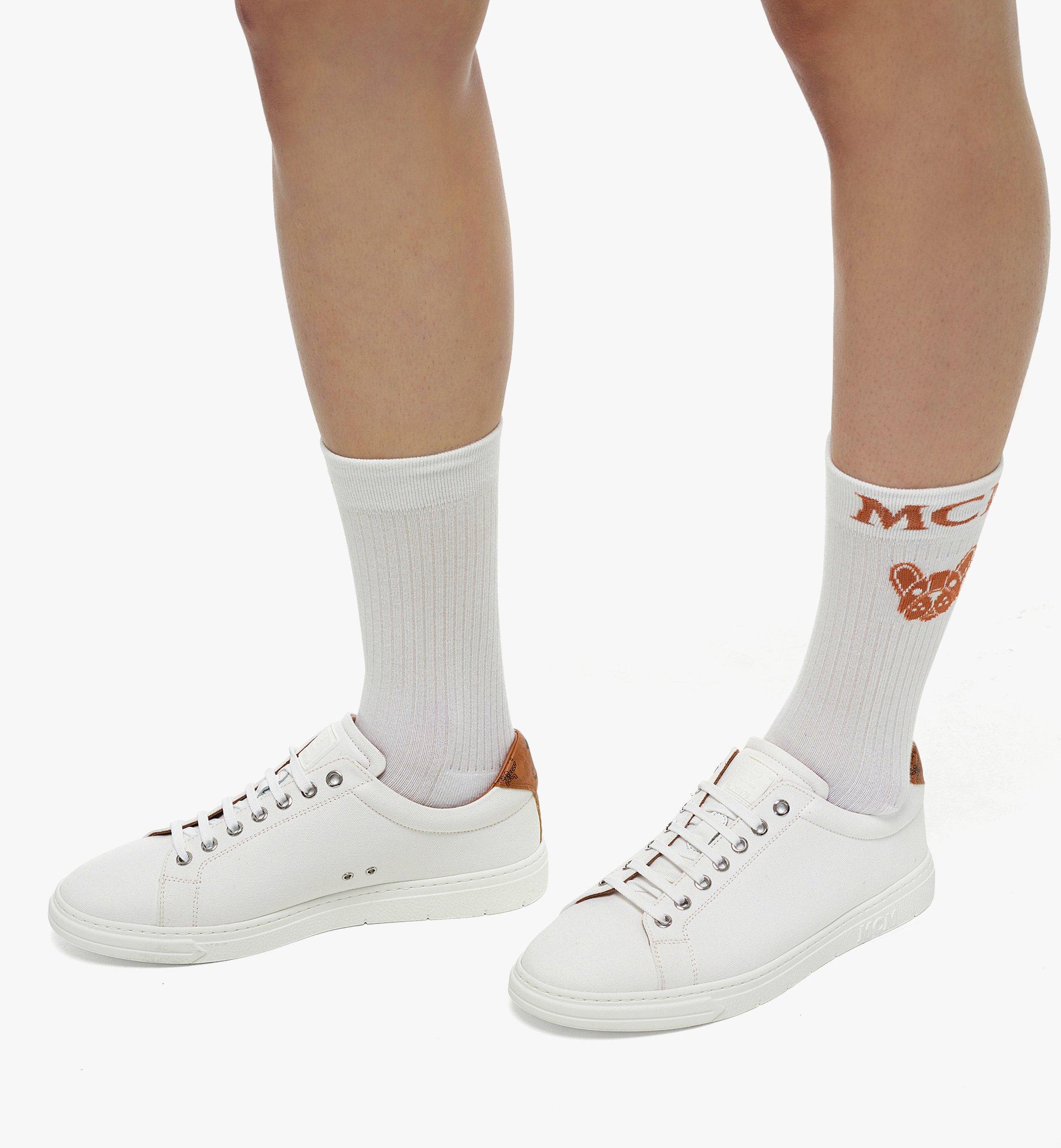 MCM 女士MCM Basics Terrain棉帆布低帮运动鞋 White MESBABC02WT039 更多视角 2
