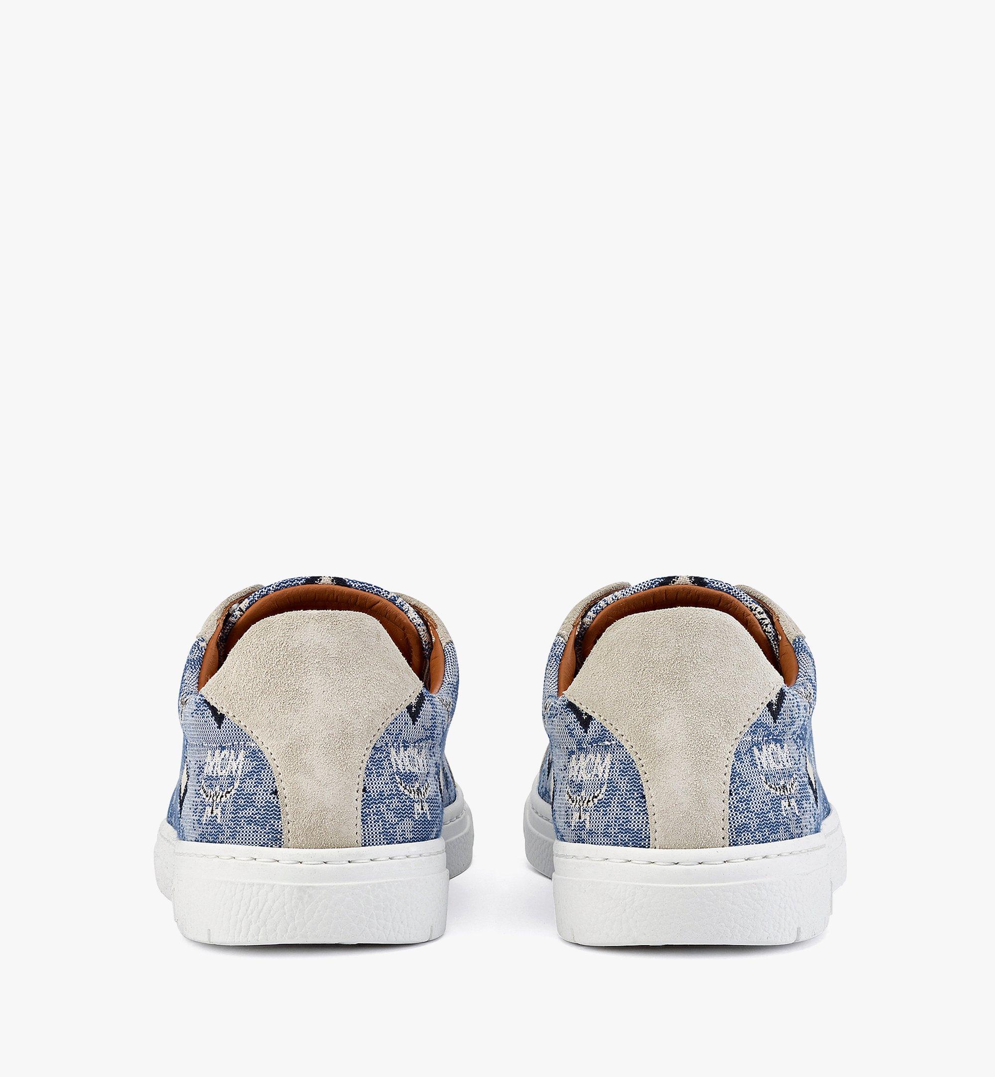 MCM Women’s Terrain Lo Sneakers in Vintage Monogram Jacquard Blue MESBATQ02LU040 Alternate View 2