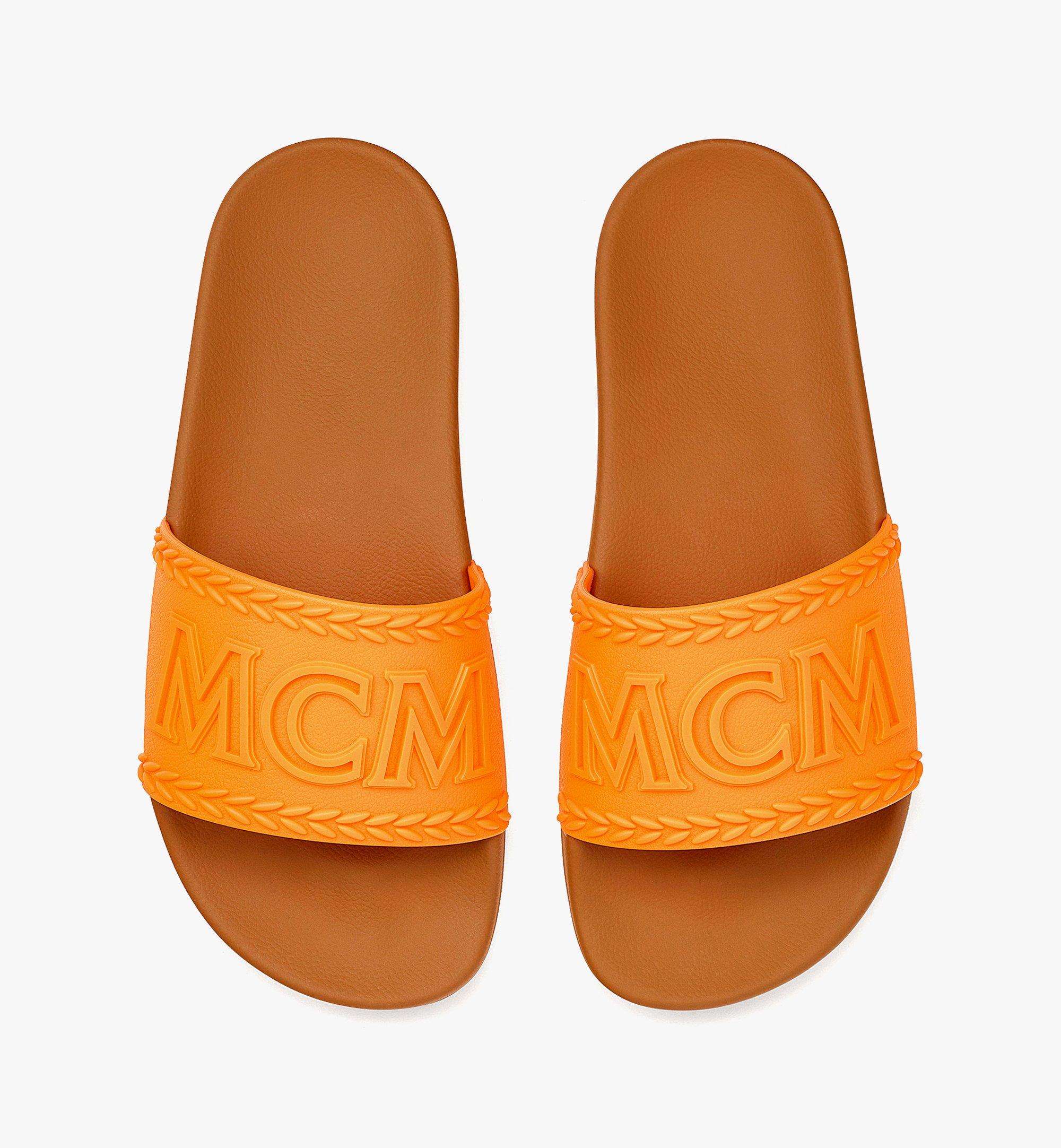 MCM 女士Big Logo橡胶拖鞋 Orange MESBSMM15O9038 更多视角 4