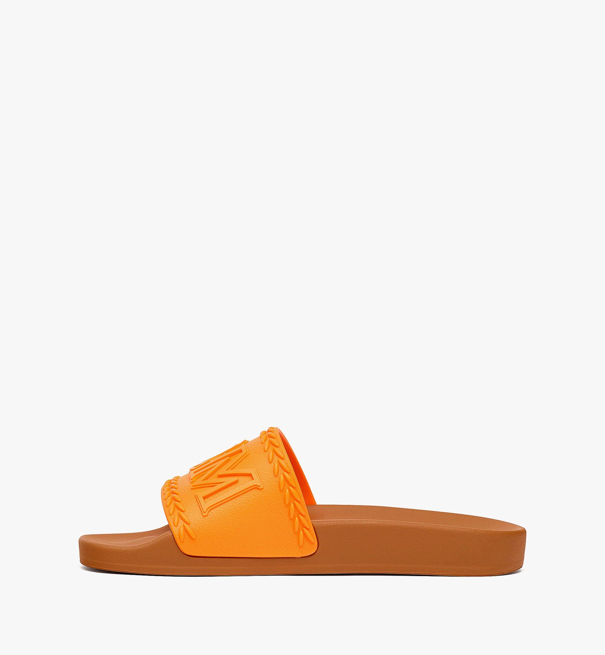 MCM Big Logo Rubber Slides Orange MESBSMM15O9039 Alternate View 1