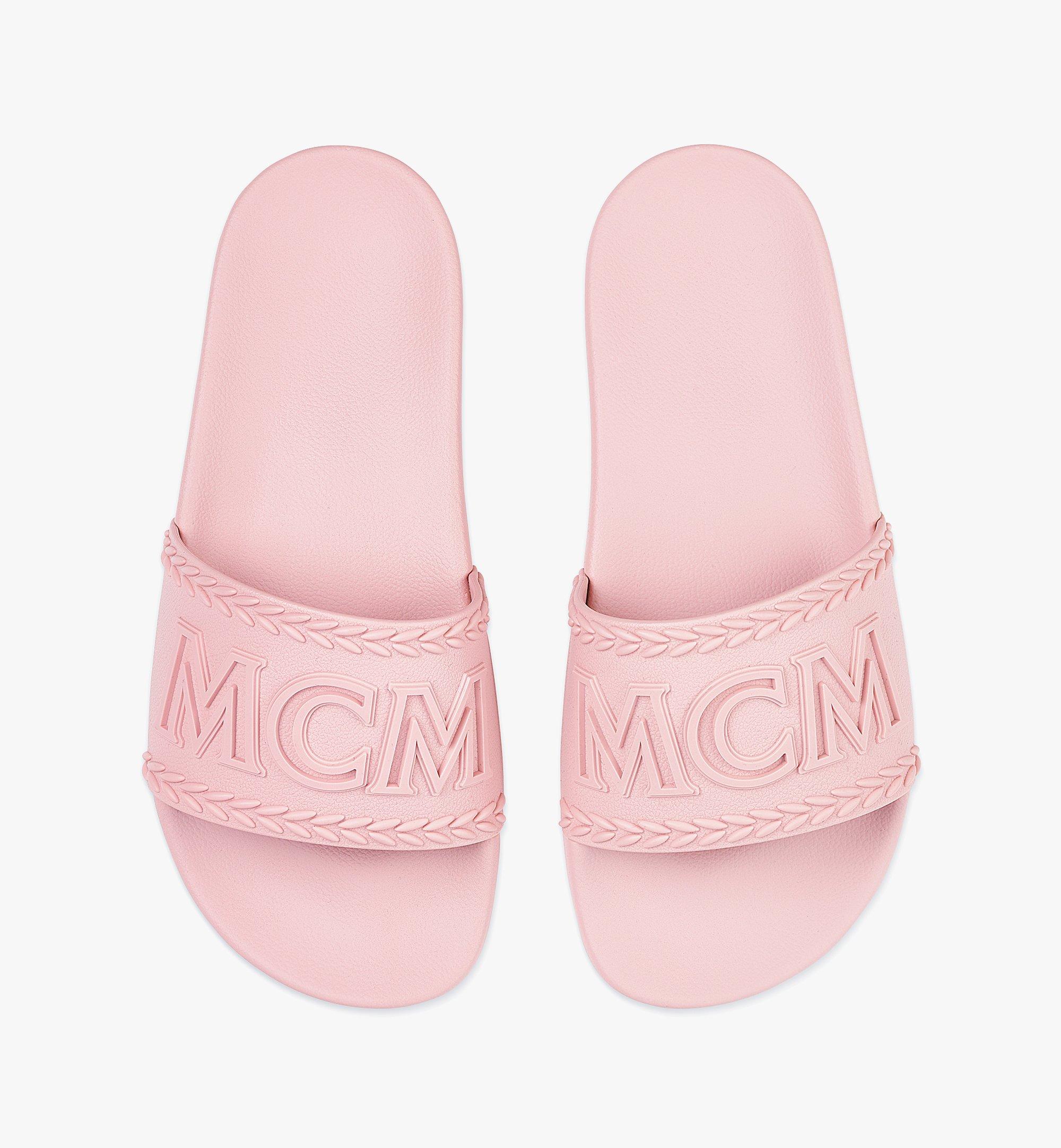 MCM 女士Big Logo橡胶拖鞋 Pink MESBSMM15QH040 更多视角 4