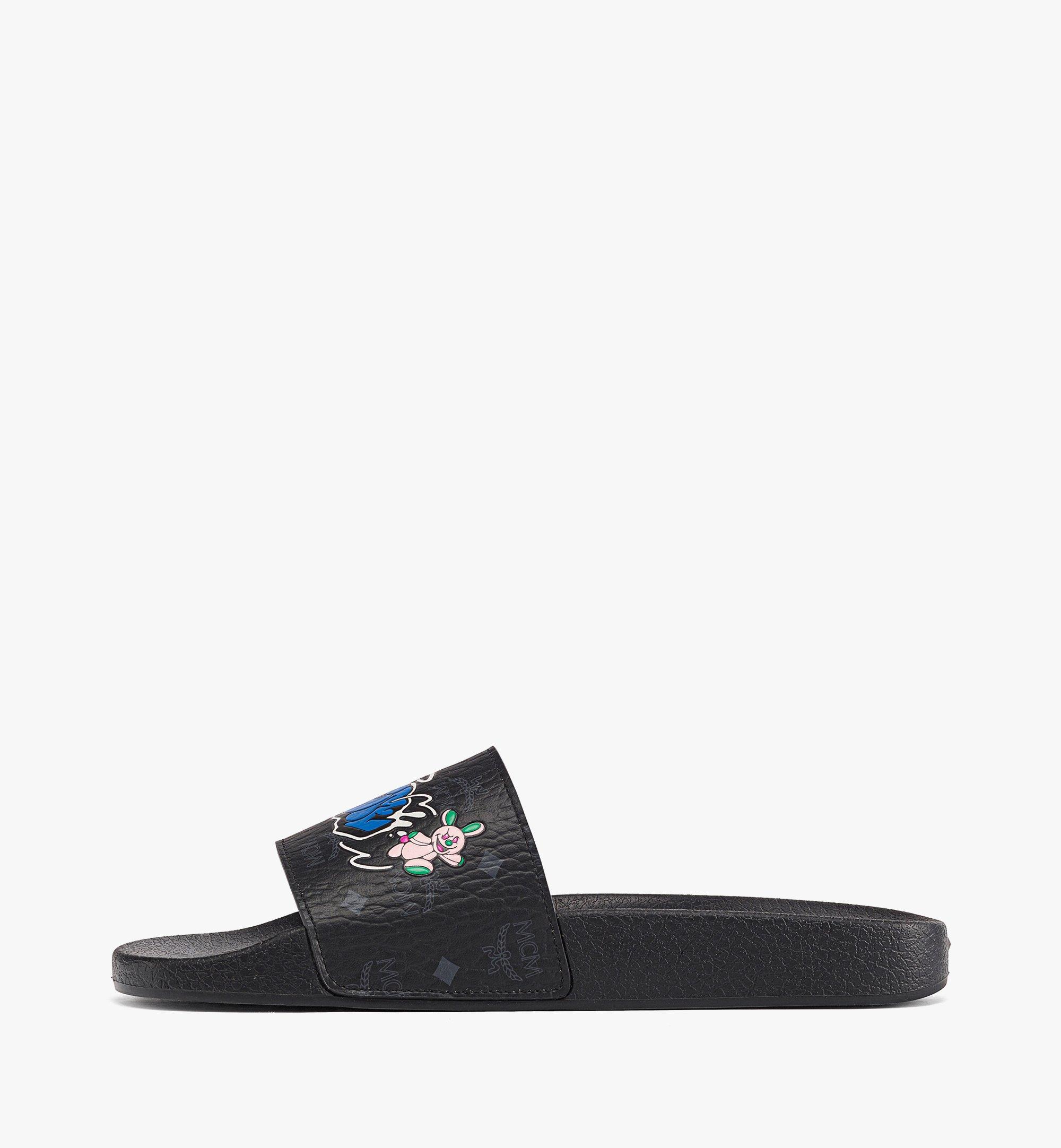 MCM Women’s Haru, Henry, Kaiser Slides in Visetos Black MESCAMM07BK036 Alternate View 1