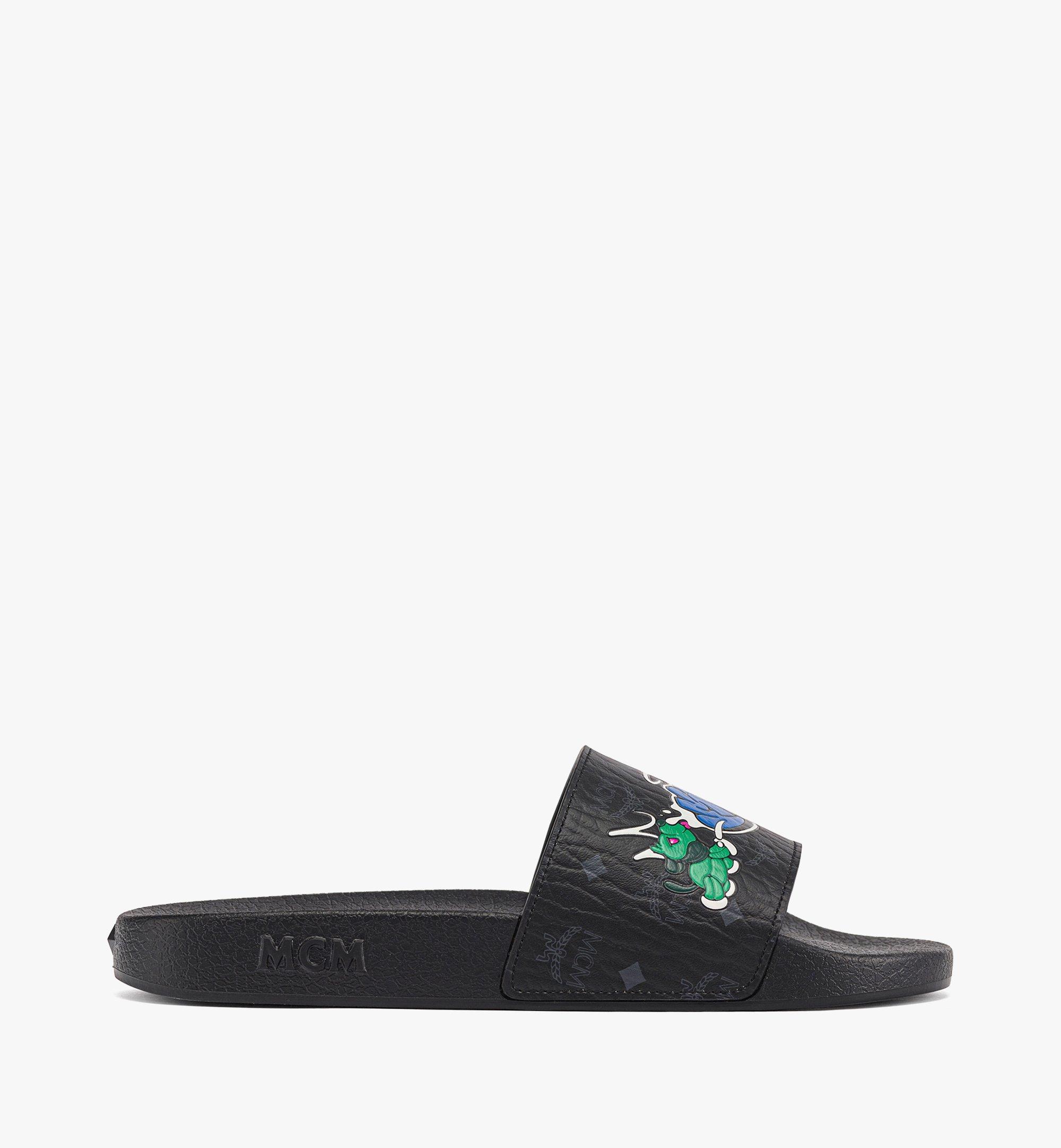 MCM Women’s Haru, Henry, Kaiser Slides in Visetos Black MESCAMM07BK038 更多视角 3