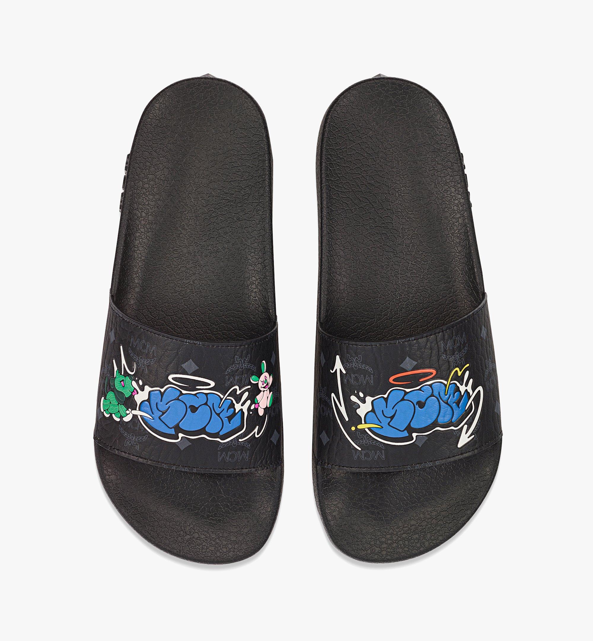 MCM Women’s Haru, Henry, Kaiser Slides in Visetos Black MESCAMM07BK038 更多视角 4