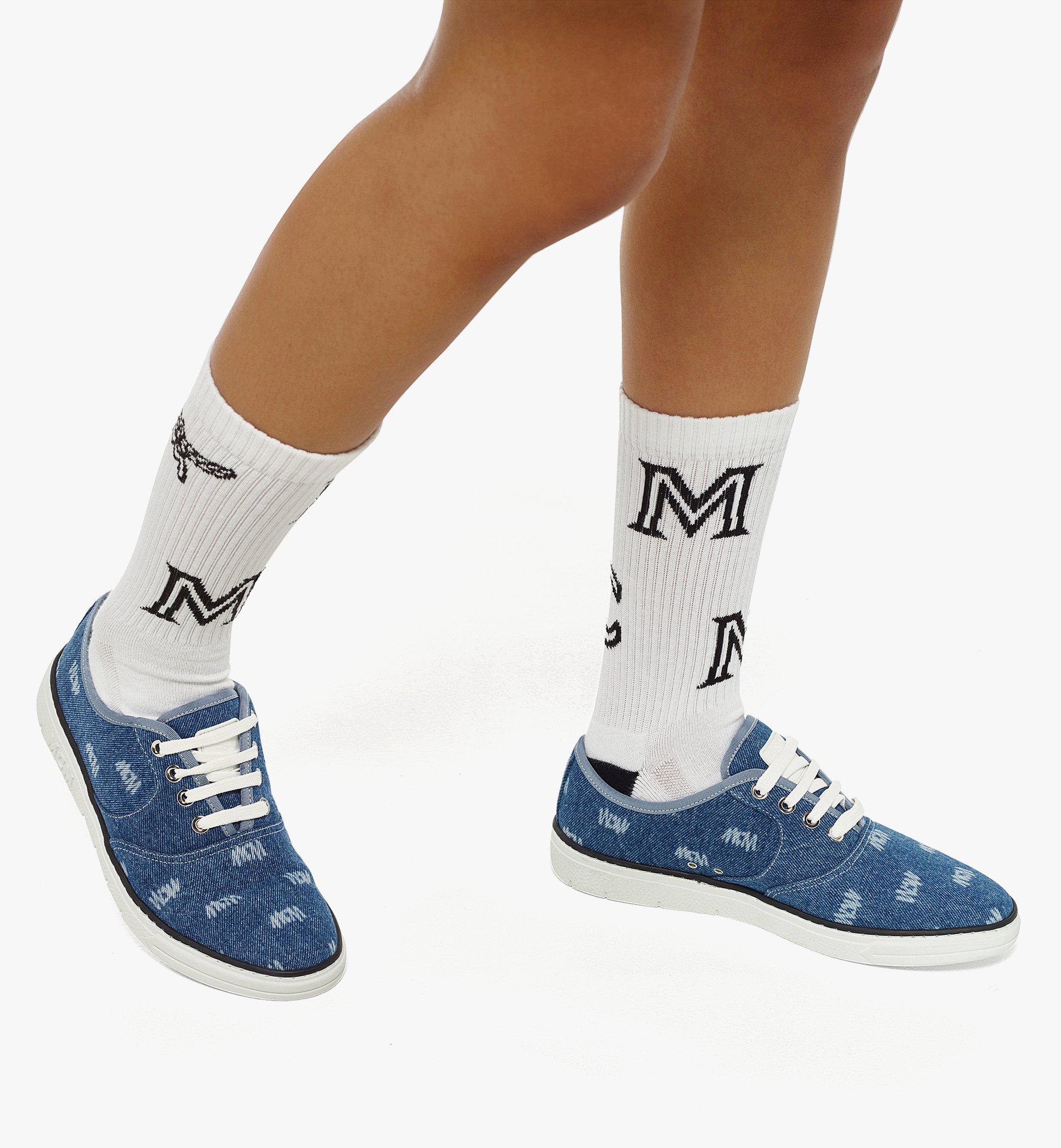 MCM Women’s Semblas Low-Top Sneakers in MCM Sommer Denim Blue MESCASU01LL037 Alternate View 2