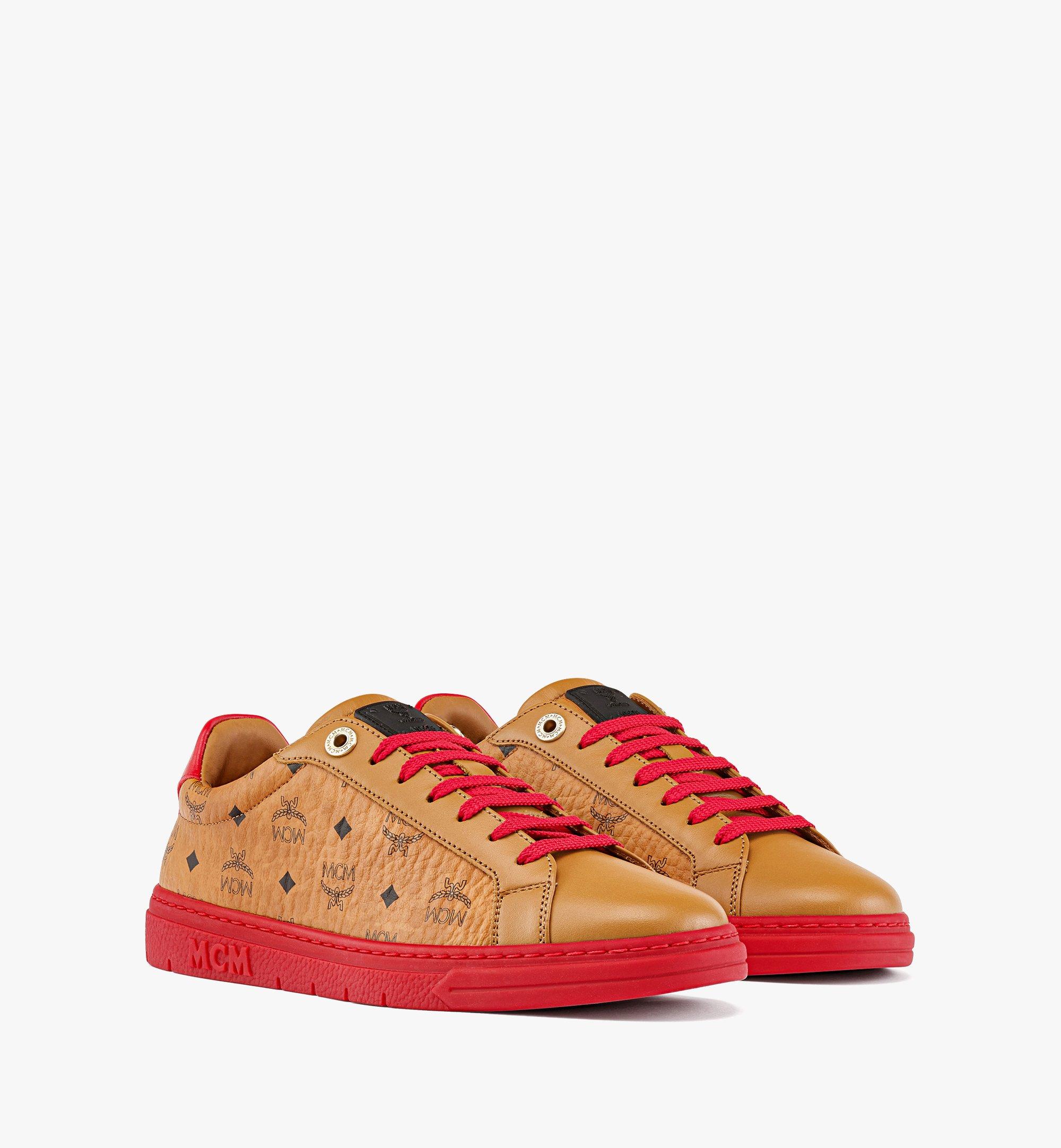 36 IT Women’s Color Block Terrain Lo Sneakers in Visetos Red | MCM ®US