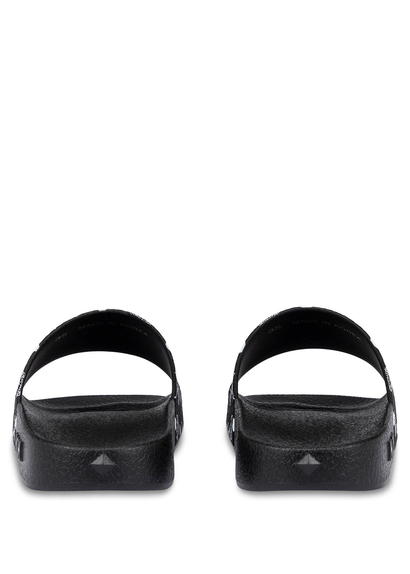 women's monogram print rubber slides
