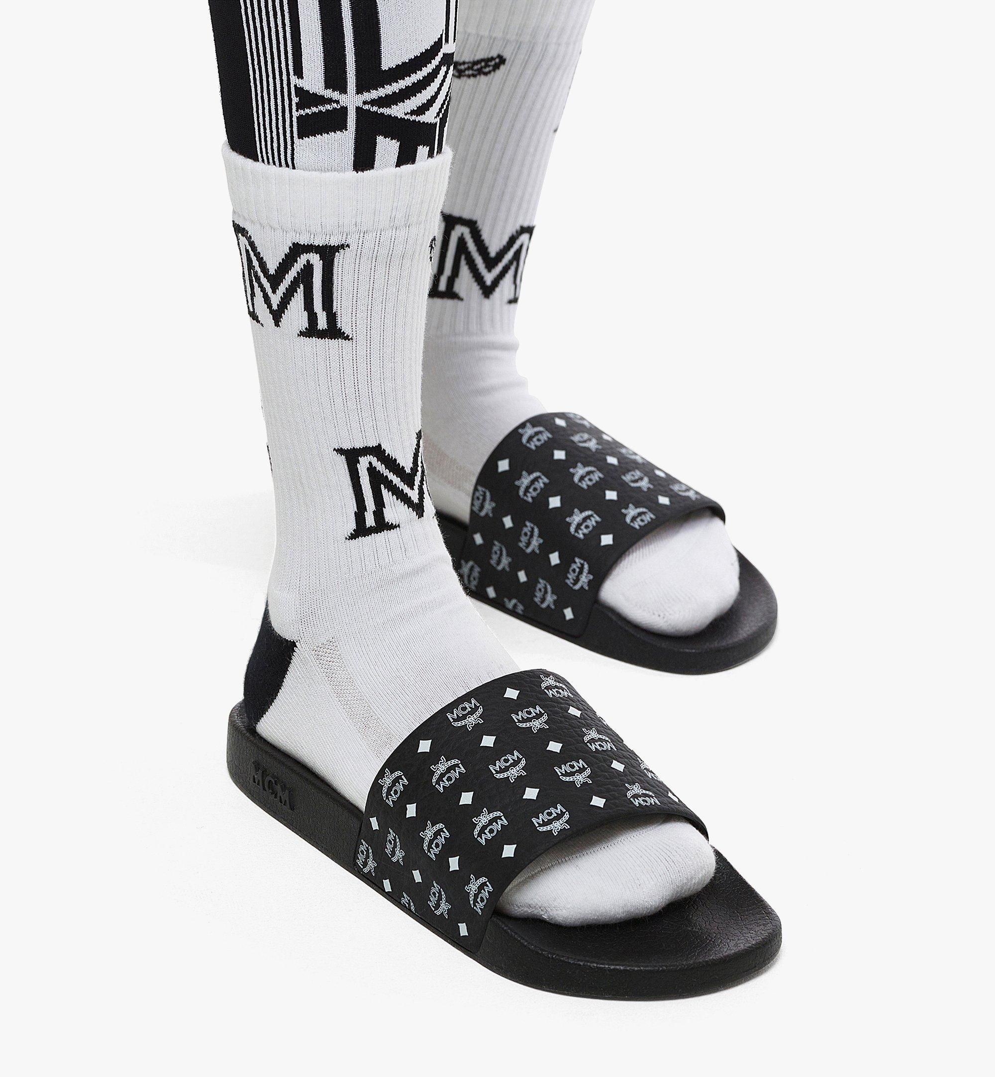 women's monogram print rubber slides