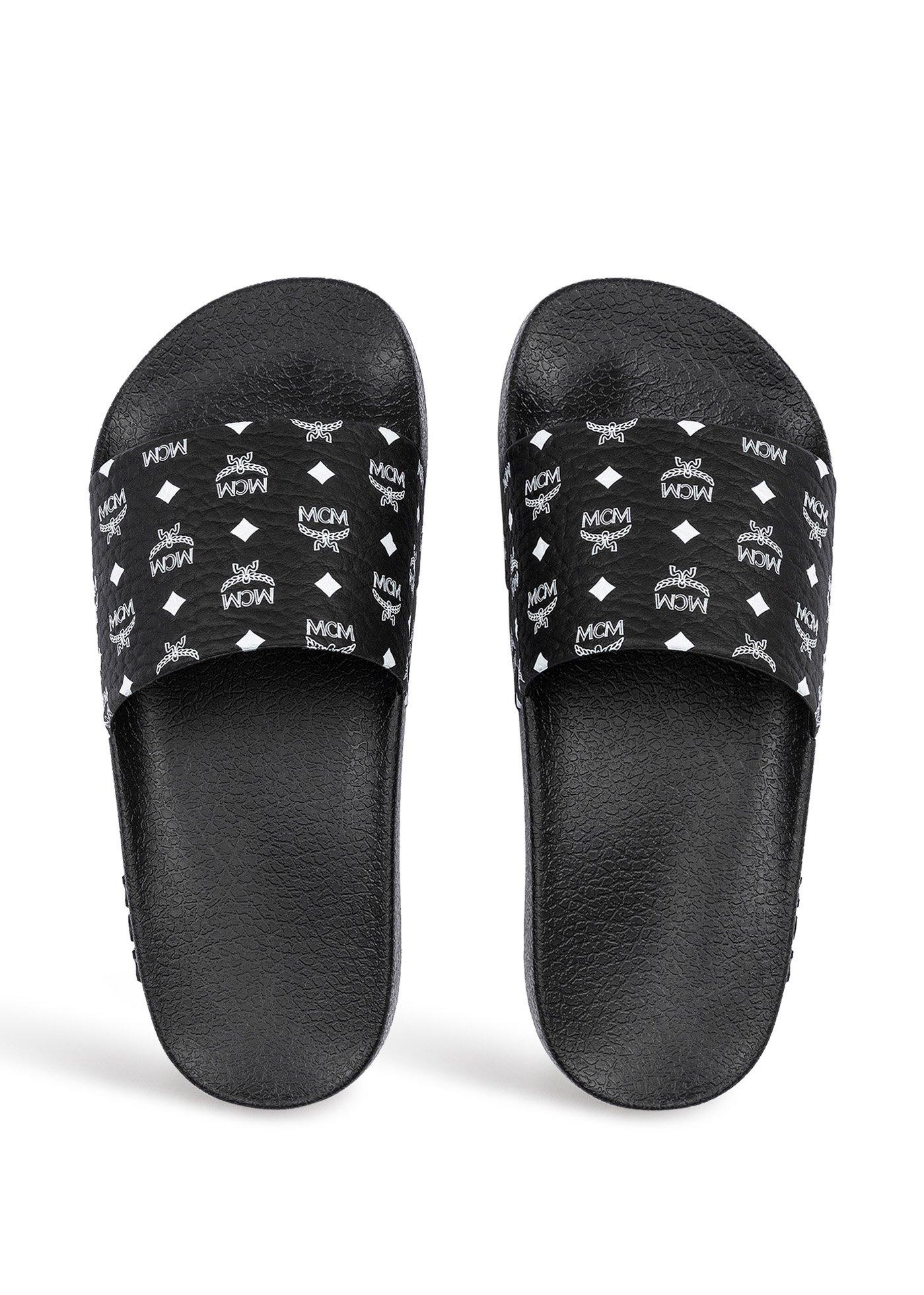women's monogram print rubber slides