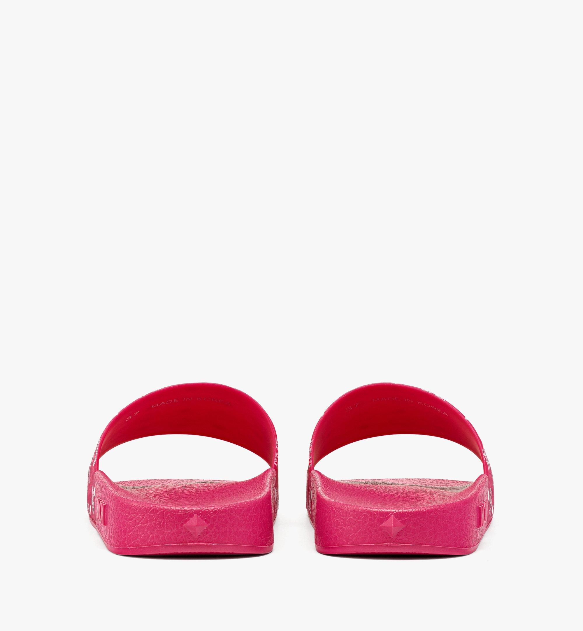 Mcm pink hot sale slides