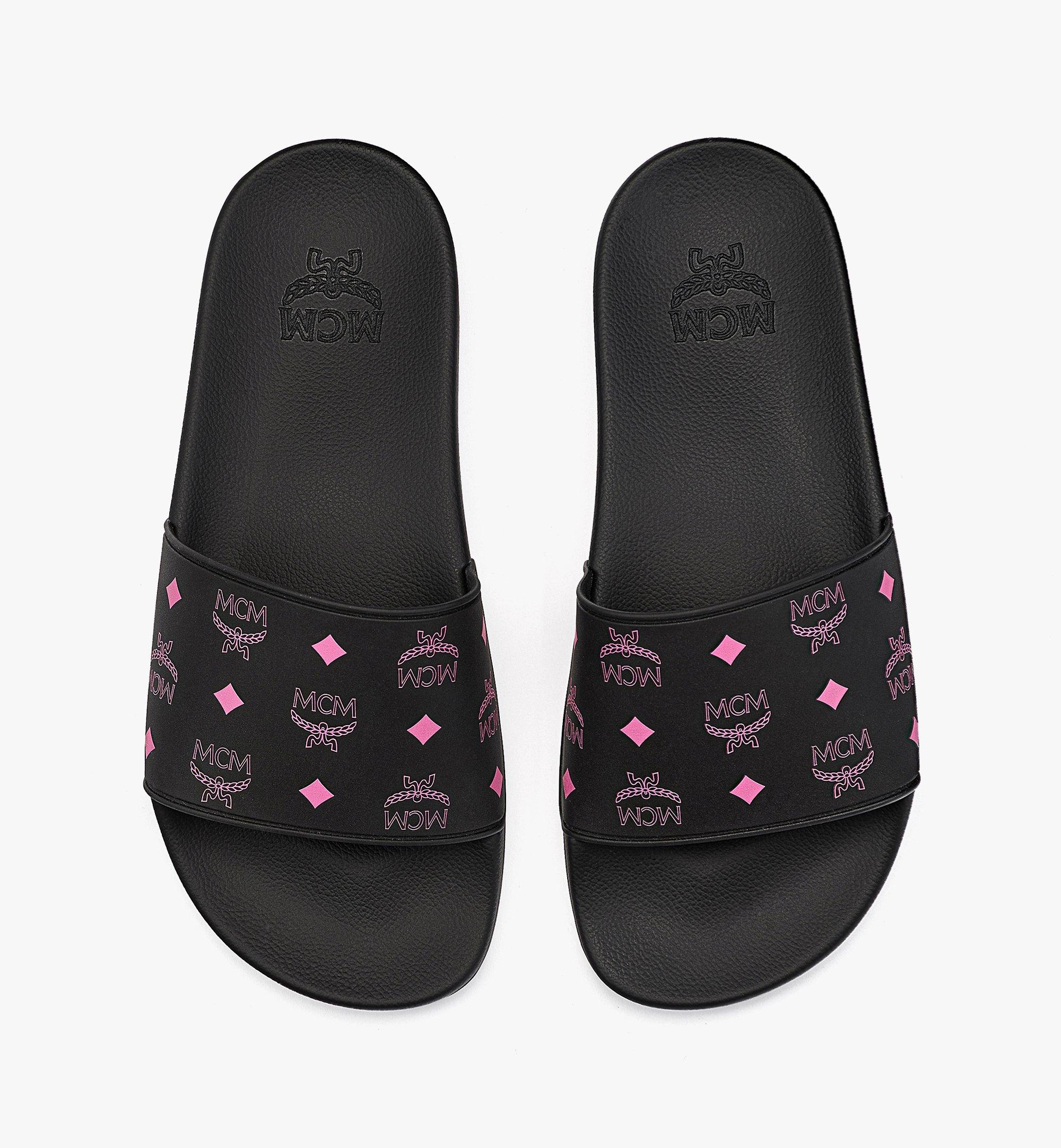 35 IT Women's Color Splash Monogram Print Rubber Slides Pink | MCM ®US